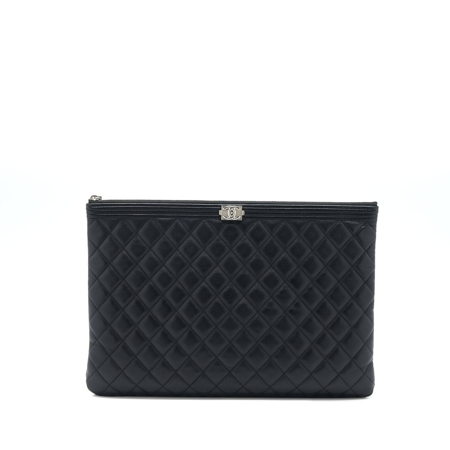 Chanel Boy Clutch Lambskin Black SHW