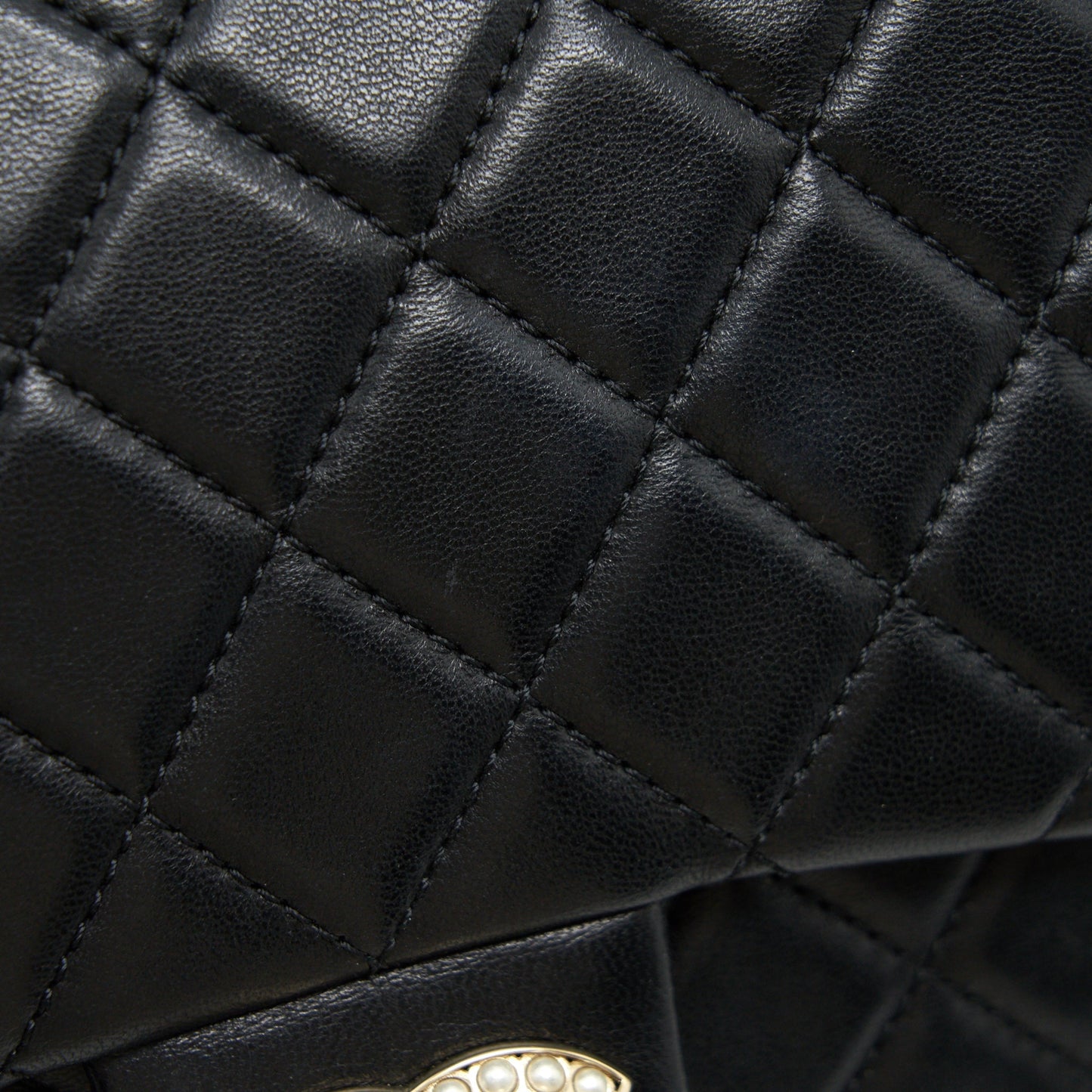 Chanel Quilted CC Pearl Logo Shoulder Flap Bag with Chain