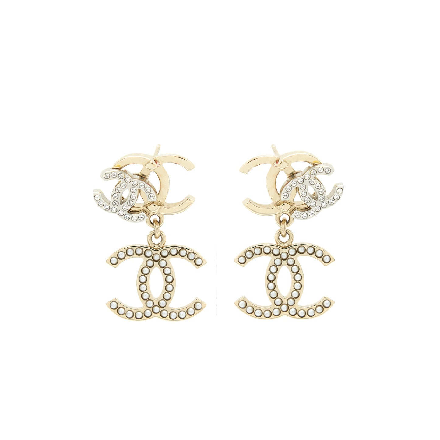 Chanel Logos Earrings With Pearls And Crystal LGHW