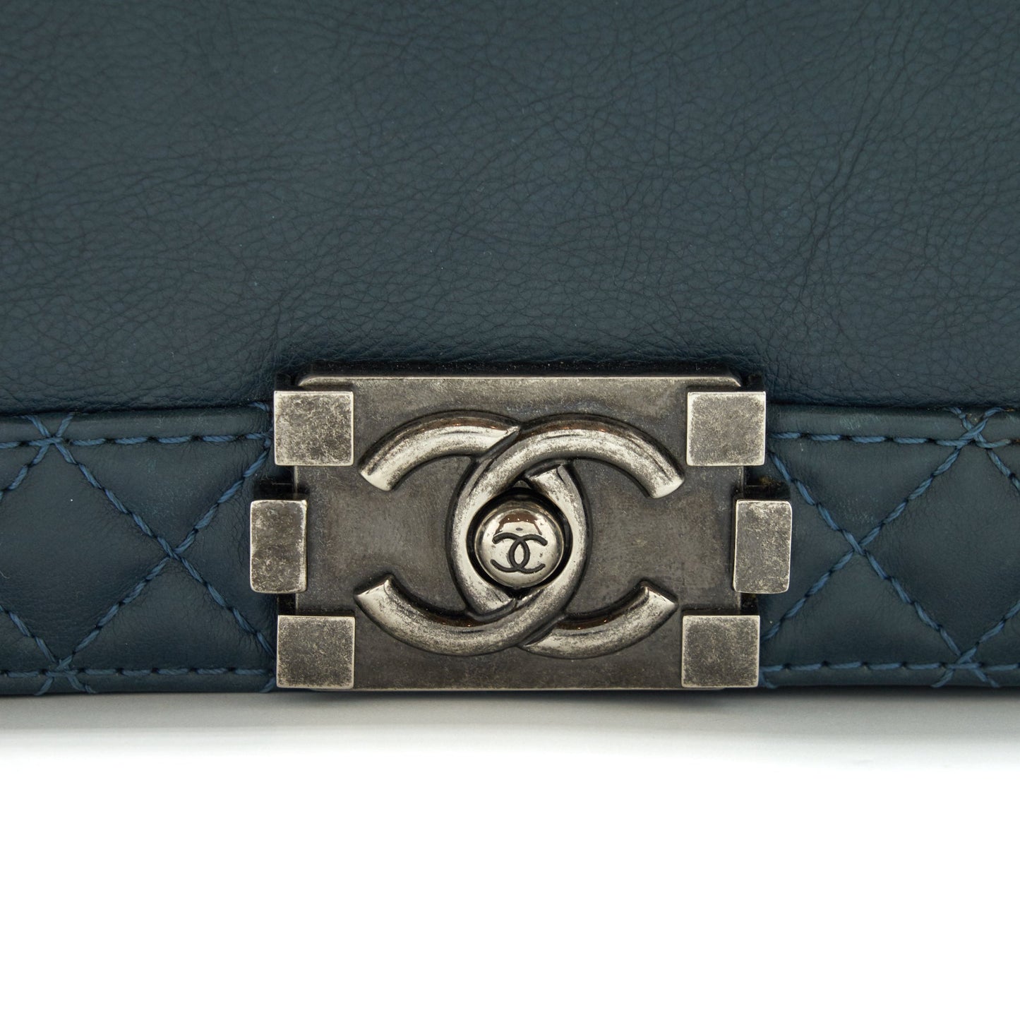 Chanel Boy Bag soft Calfskin Dark Blue ruthenium Hardware