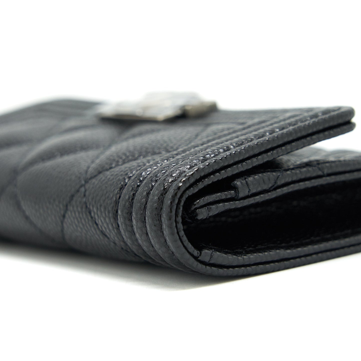 Chanel Boy Cardholder Caviar Black Ruthenium SHW