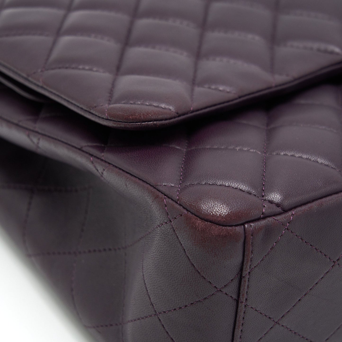 Chanel Maxi Double Flap Bag Lambskin Burgundy SHW
