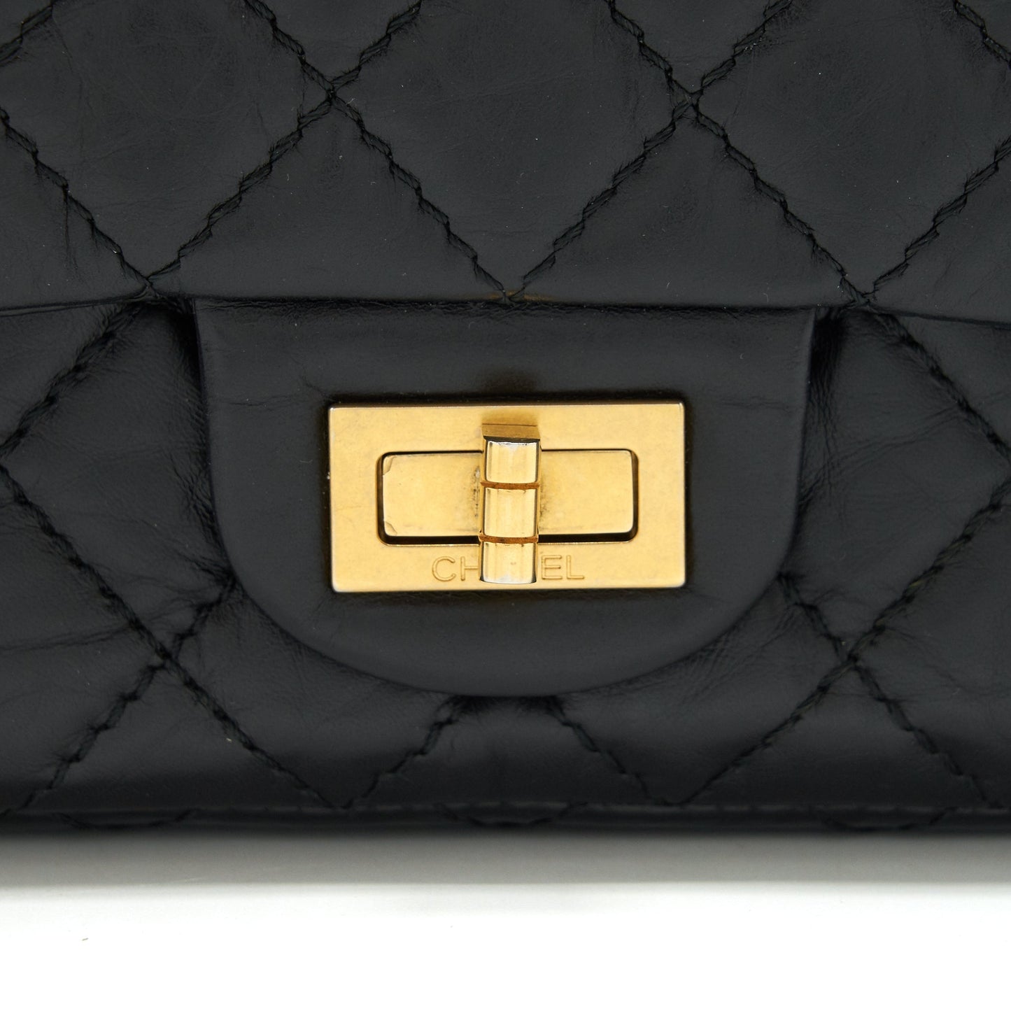 Chanel 2.55 225 Small reissue double flap bag aged Calfskin black GHW