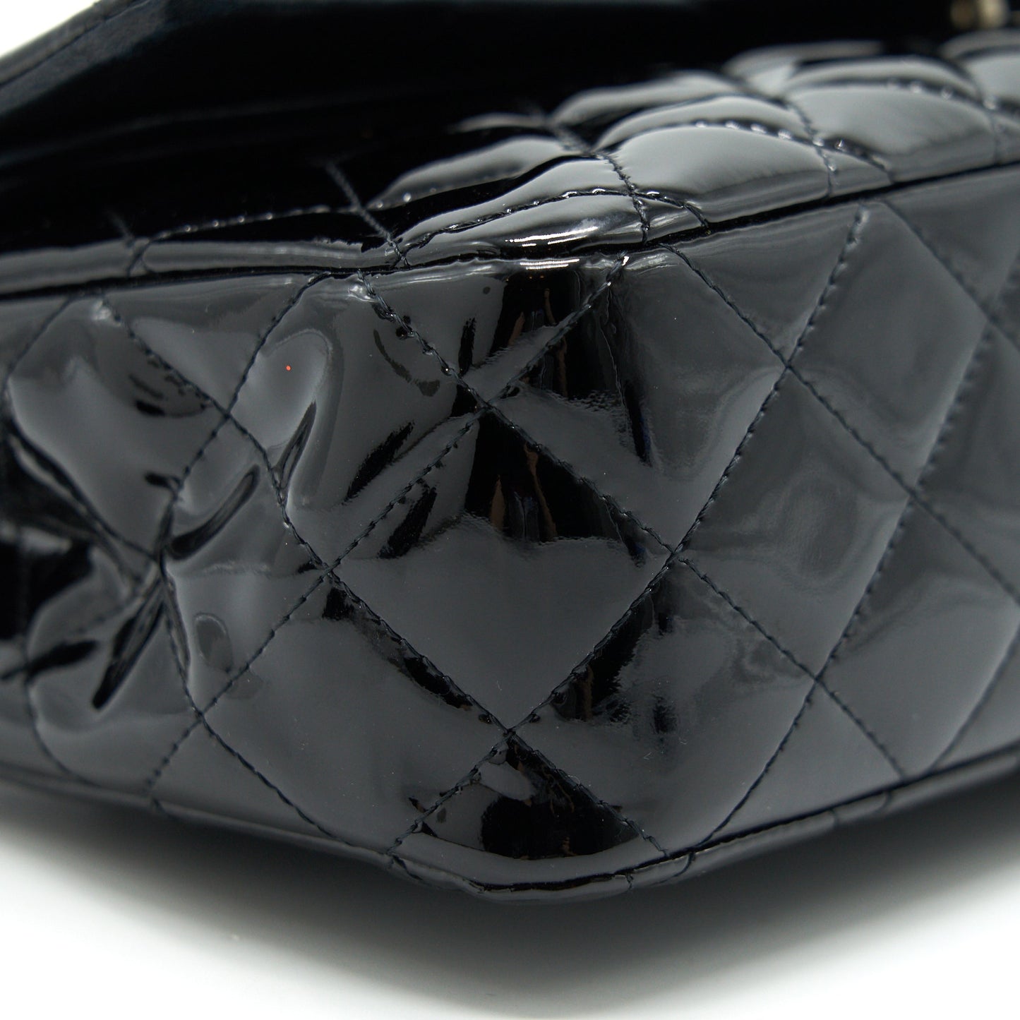 Chanel Patent Leather Medium Classic Double Flap bag Black SHW