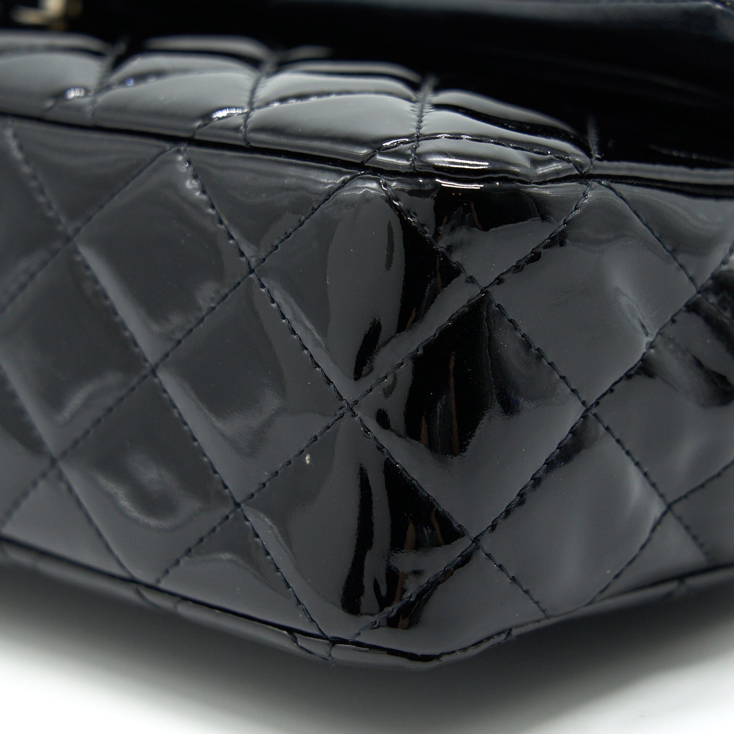 Chanel Patent Leather Medium Classic Double Flap bag Black SHW