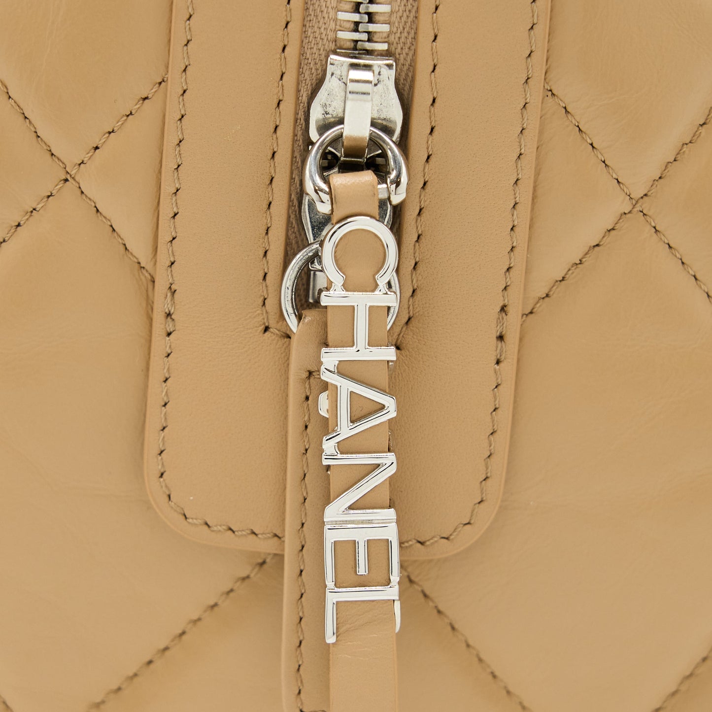Chanel Bowling Bag Aged Calfskin Beige SHW