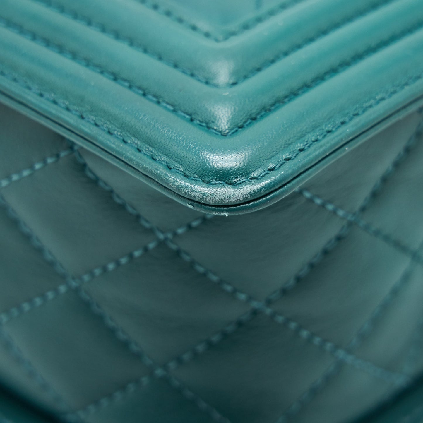 Chanel Medium Boy lambskin green SHW