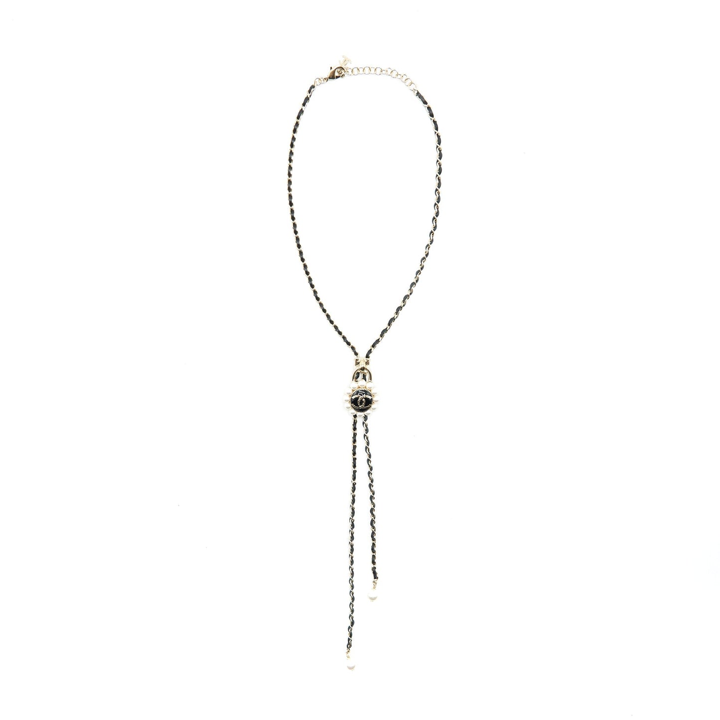 Chanel CC logo and Pearl lock necklace