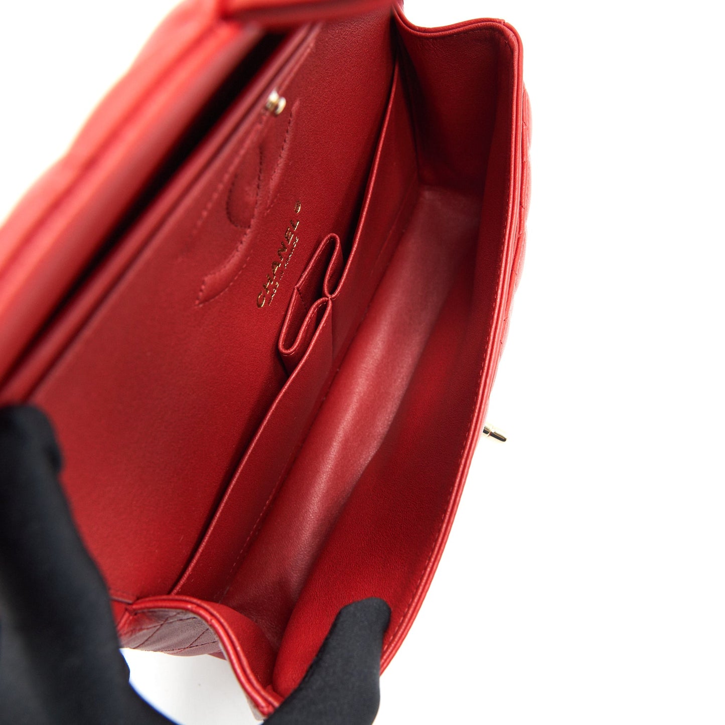 Chanel Medium Classic Double Flap Bag Red LGHW serial29