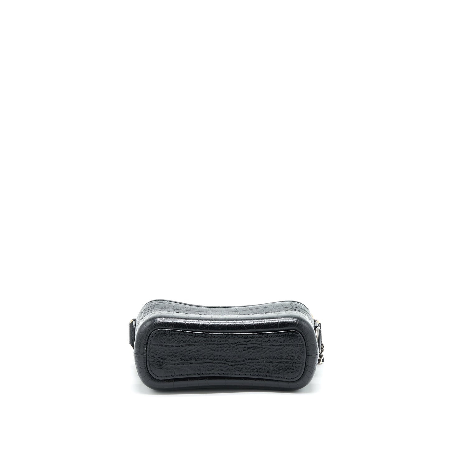 Chanel Small Gabrielle Hobo Bag Crocodile Embossed Calfskin Black Multicolour Hardware