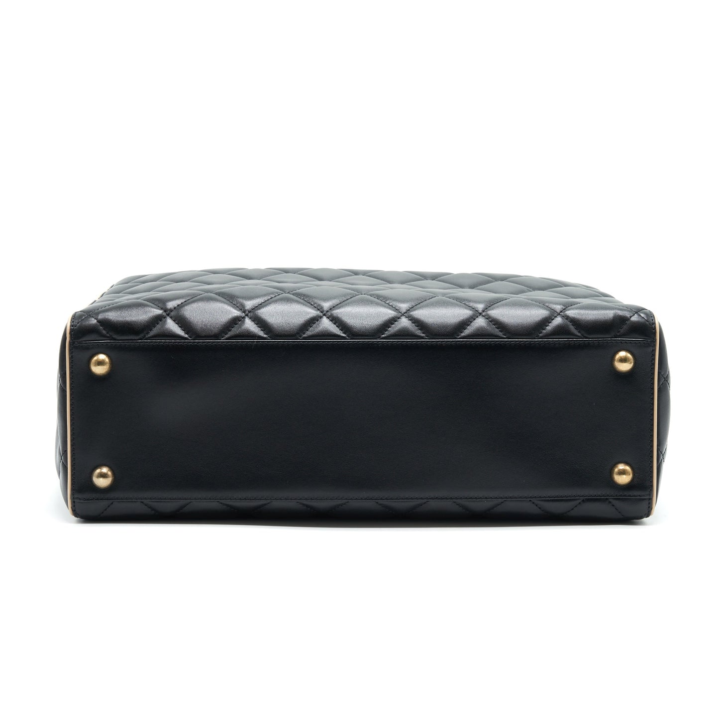 Chanel Calfskin Leather Shopping Bag Black/Beige