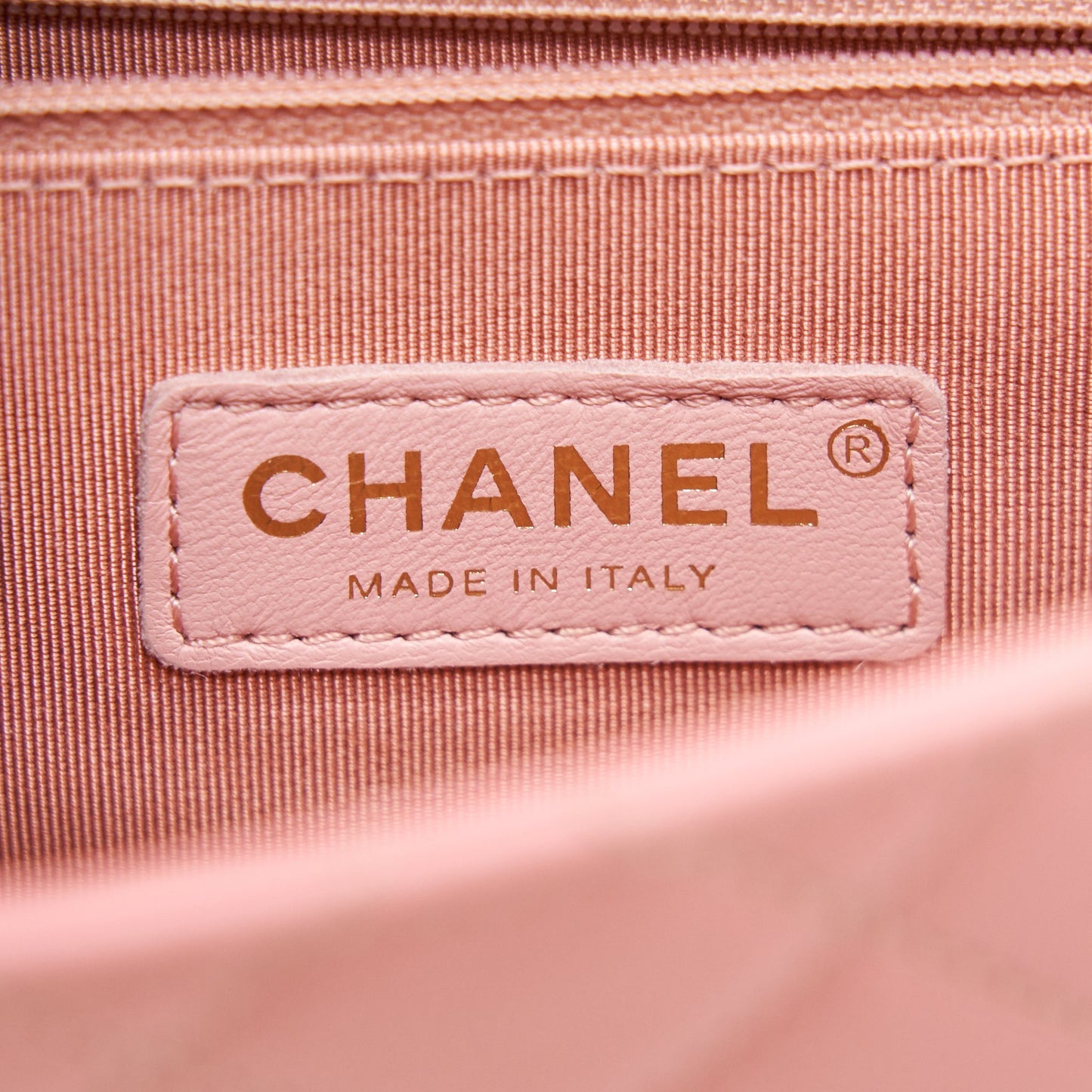 Chanel quilted Pearl Chain Goat Skin flap Bag PINK GHW