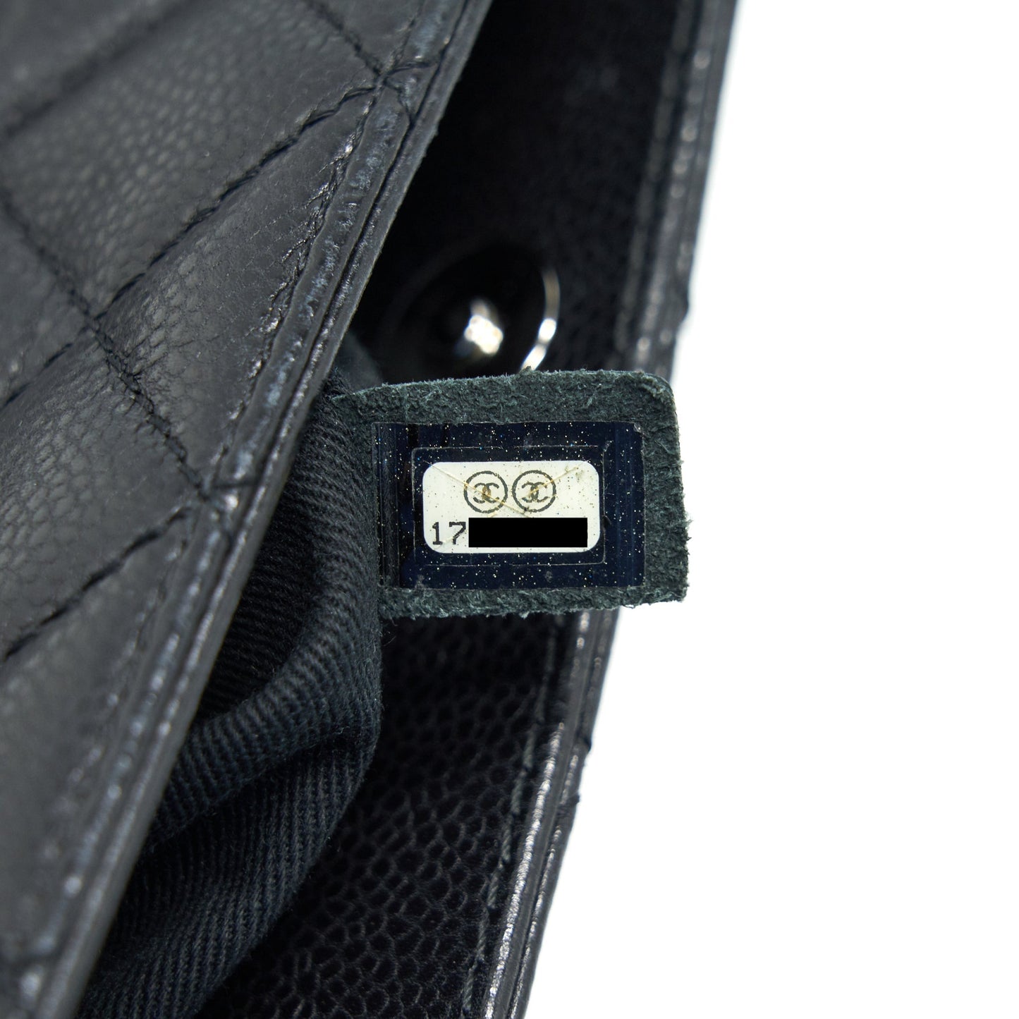 CHANEL QUILTED LEATHER TOTE BAG WITH CHAIN IN CARVIAR BLACK SHW