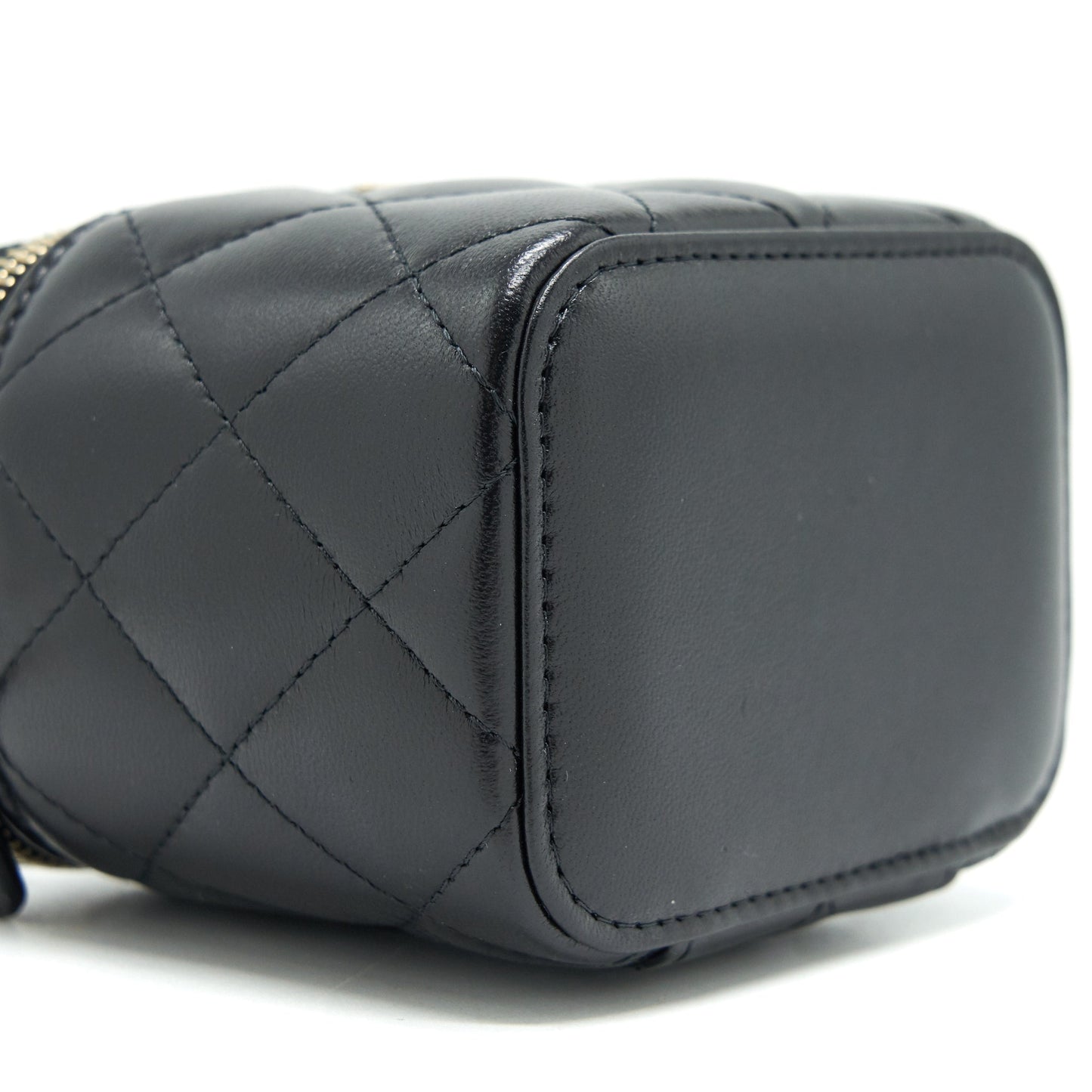 Chanel Small Handle Vanity With Chain Lambskin Black GHW