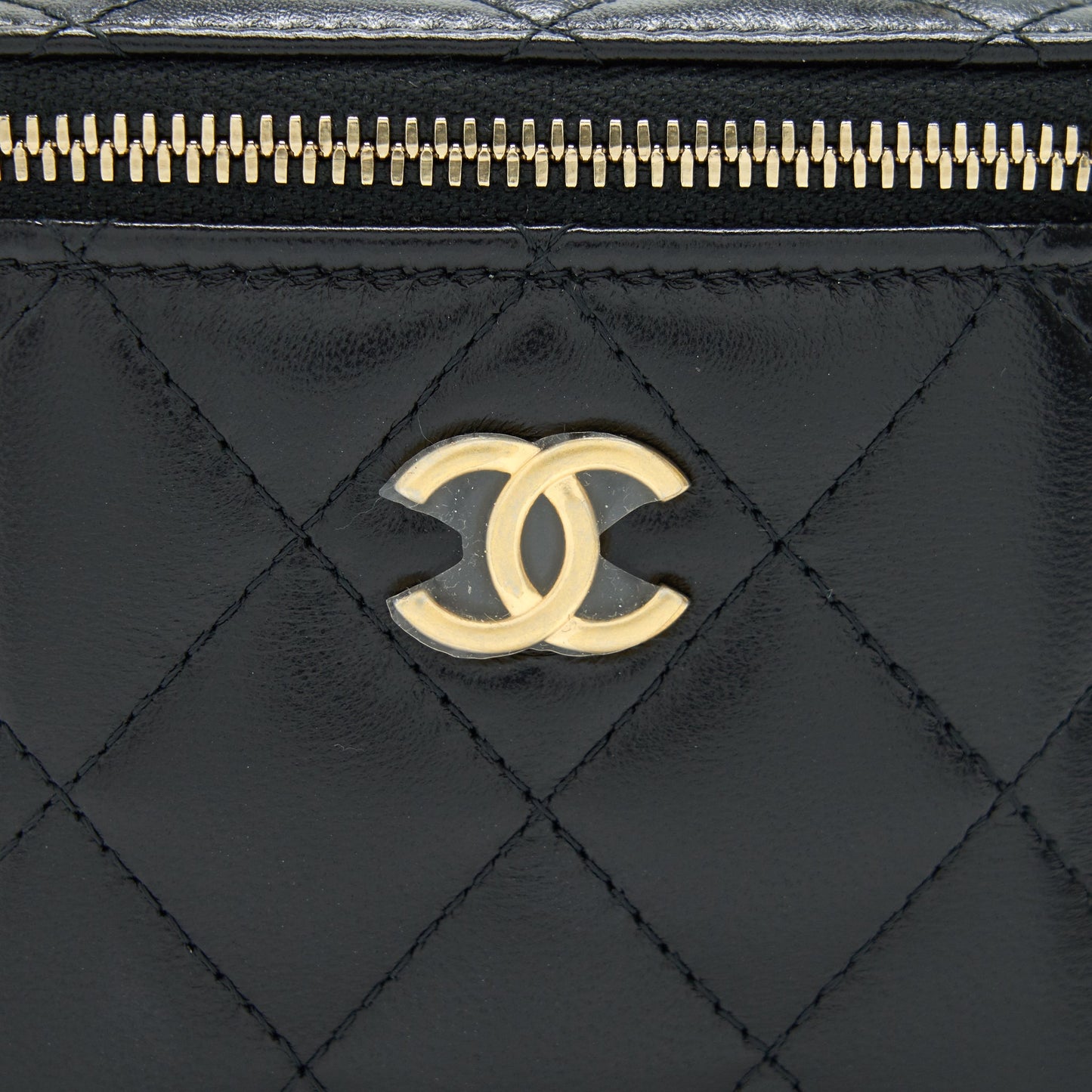 Chanel Small Handle Vanity With Chain Lambskin Black GHW