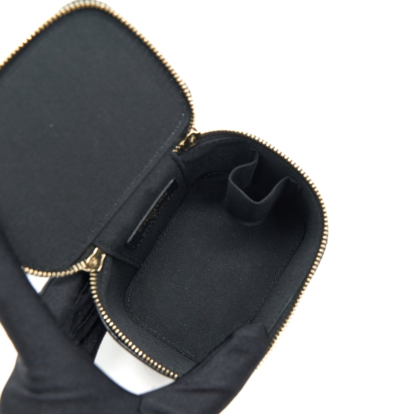 Chanel Small Handle Vanity With Chain Lambskin Black GHW