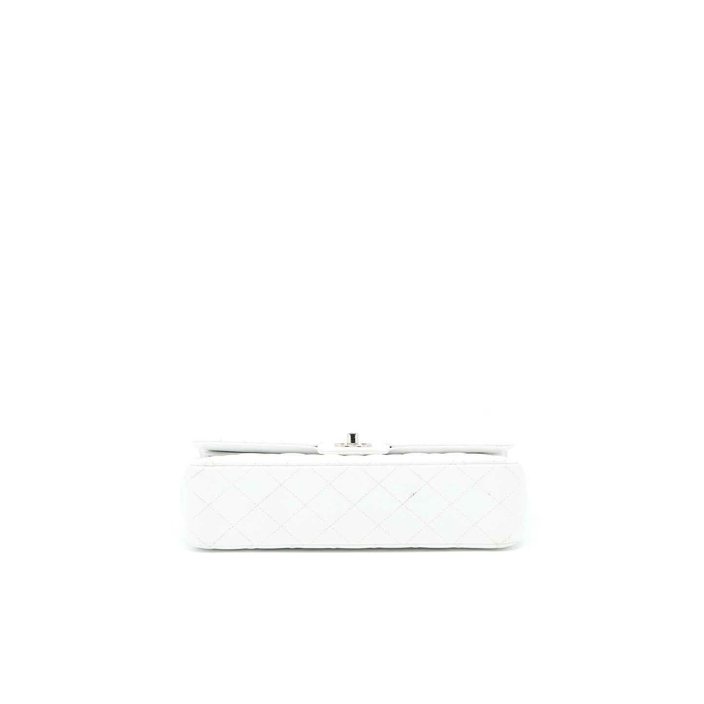 Chanel Medium Classic Flap Caviar White SHW