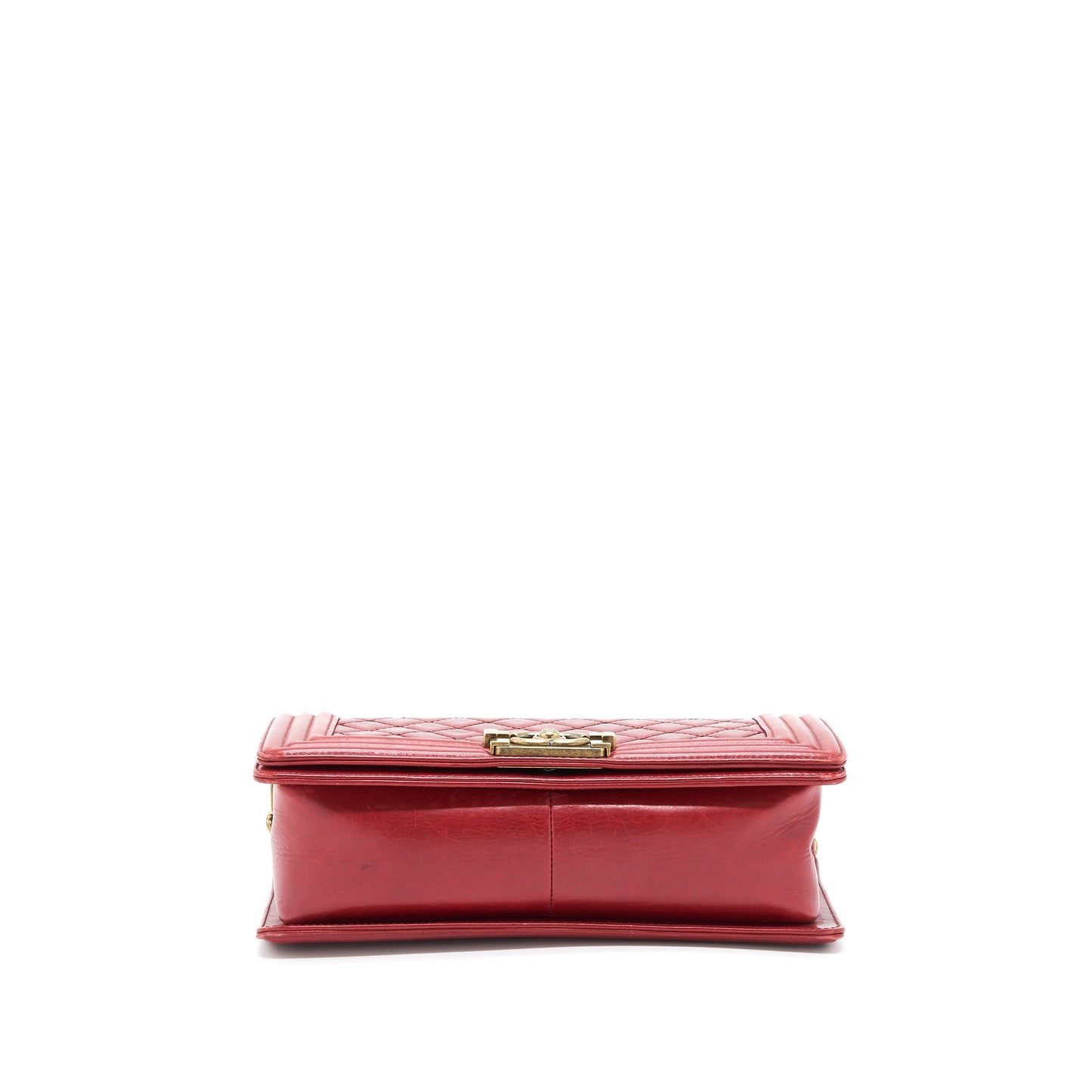 Chanel Medium Boy Bag Aged Calfskin Red With Ruthenium GHW