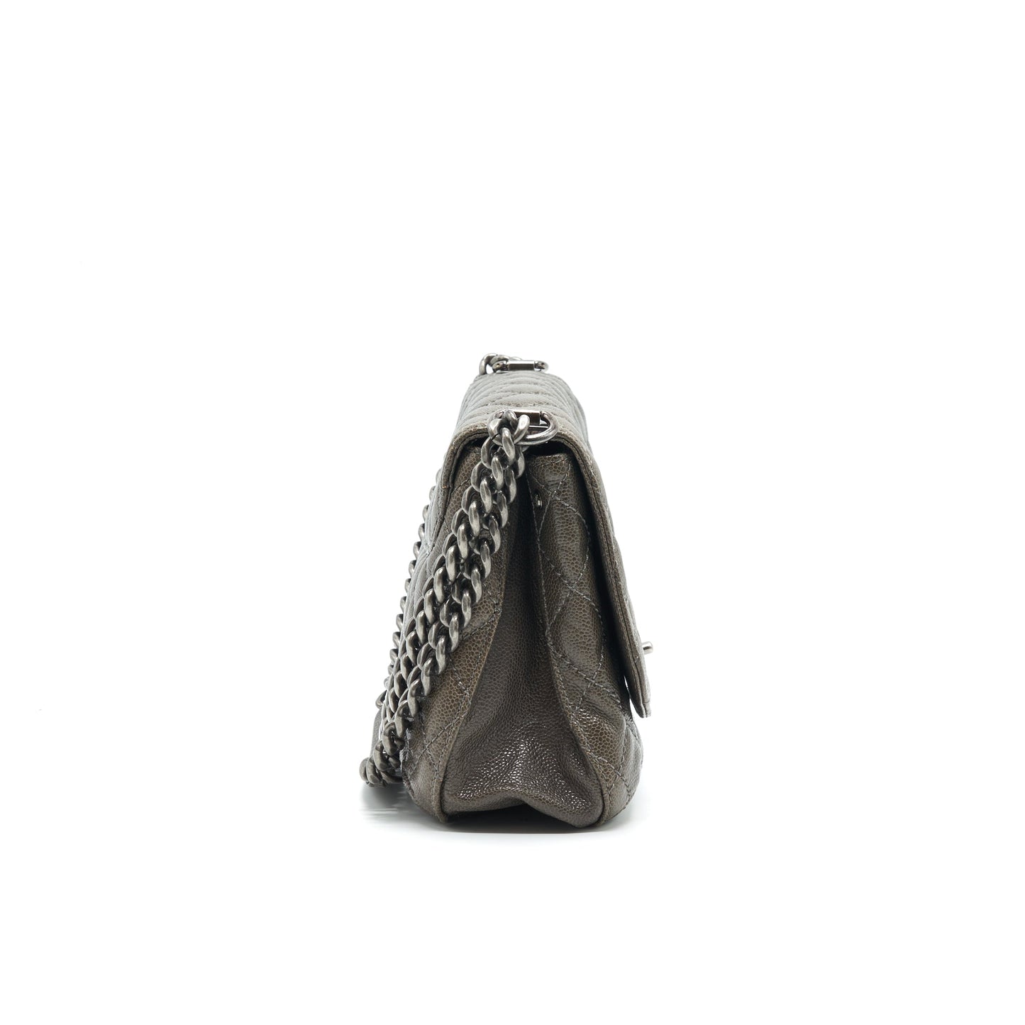 Chanel Seasonal Jumbo Caviar Flap Bag Grey with Ruthenium Hardware