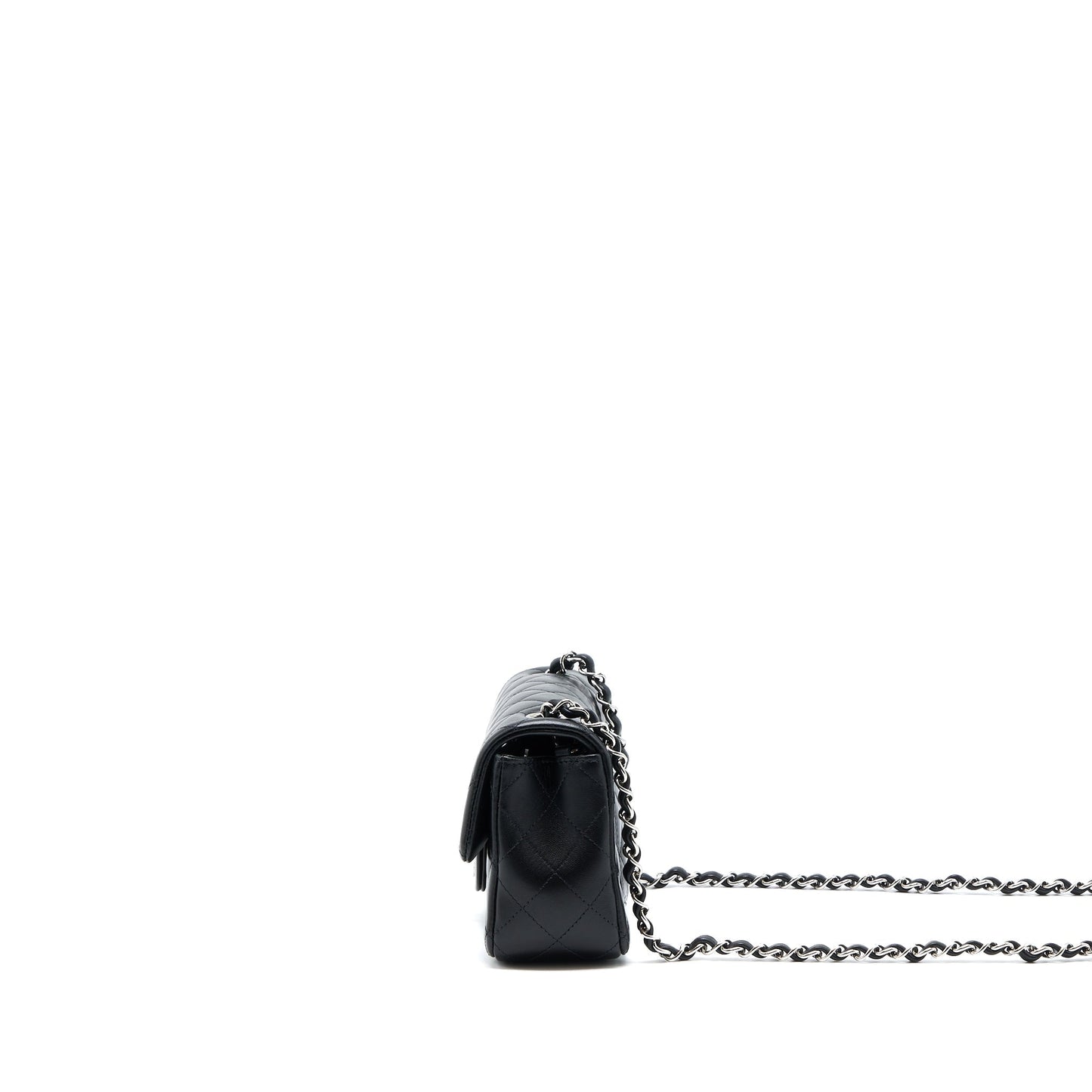 Chanel Mini Rectangular Lambskin Black SHW(Microchip)