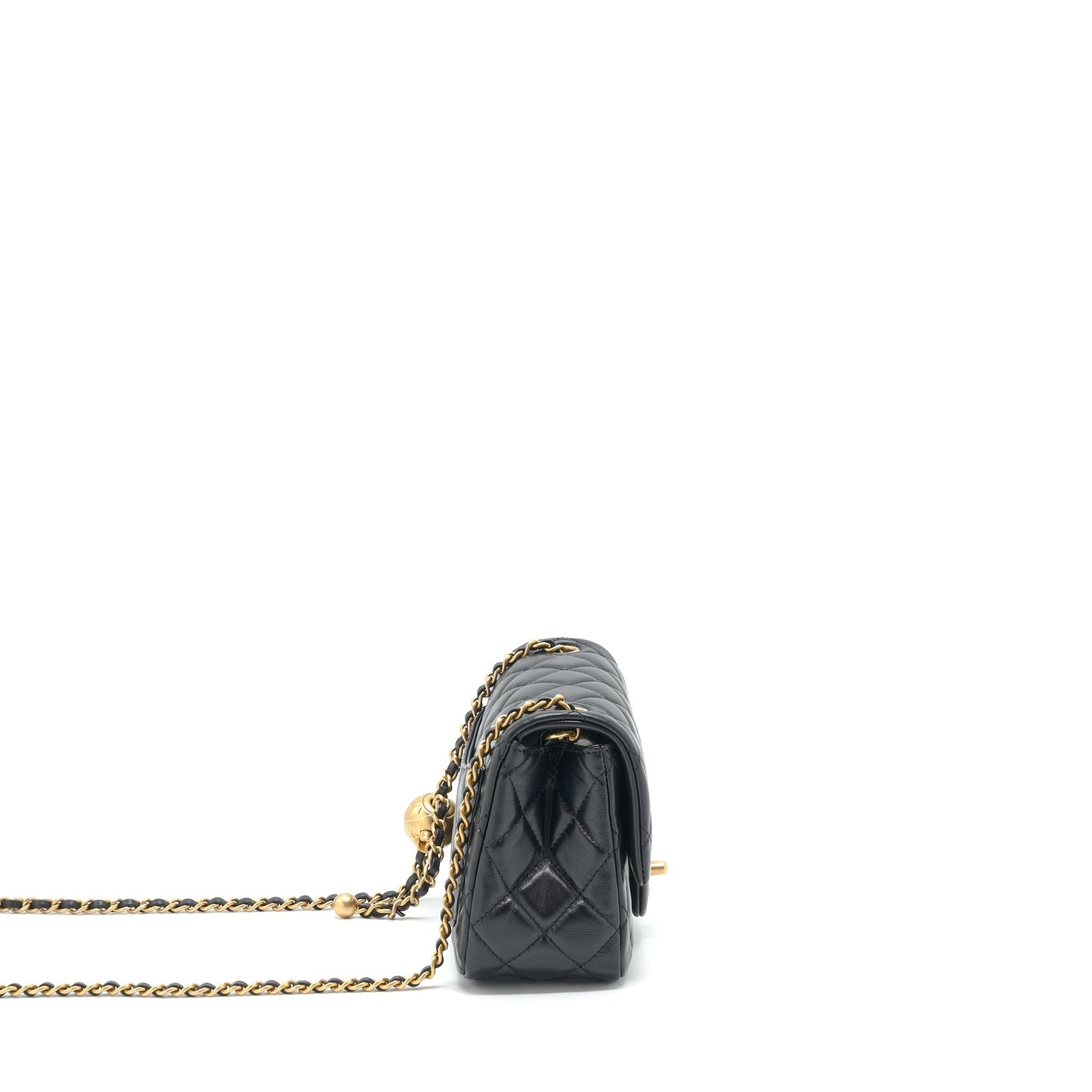 Chanel Pearl Crush Mini Square Lambskin Black Brushed GHW