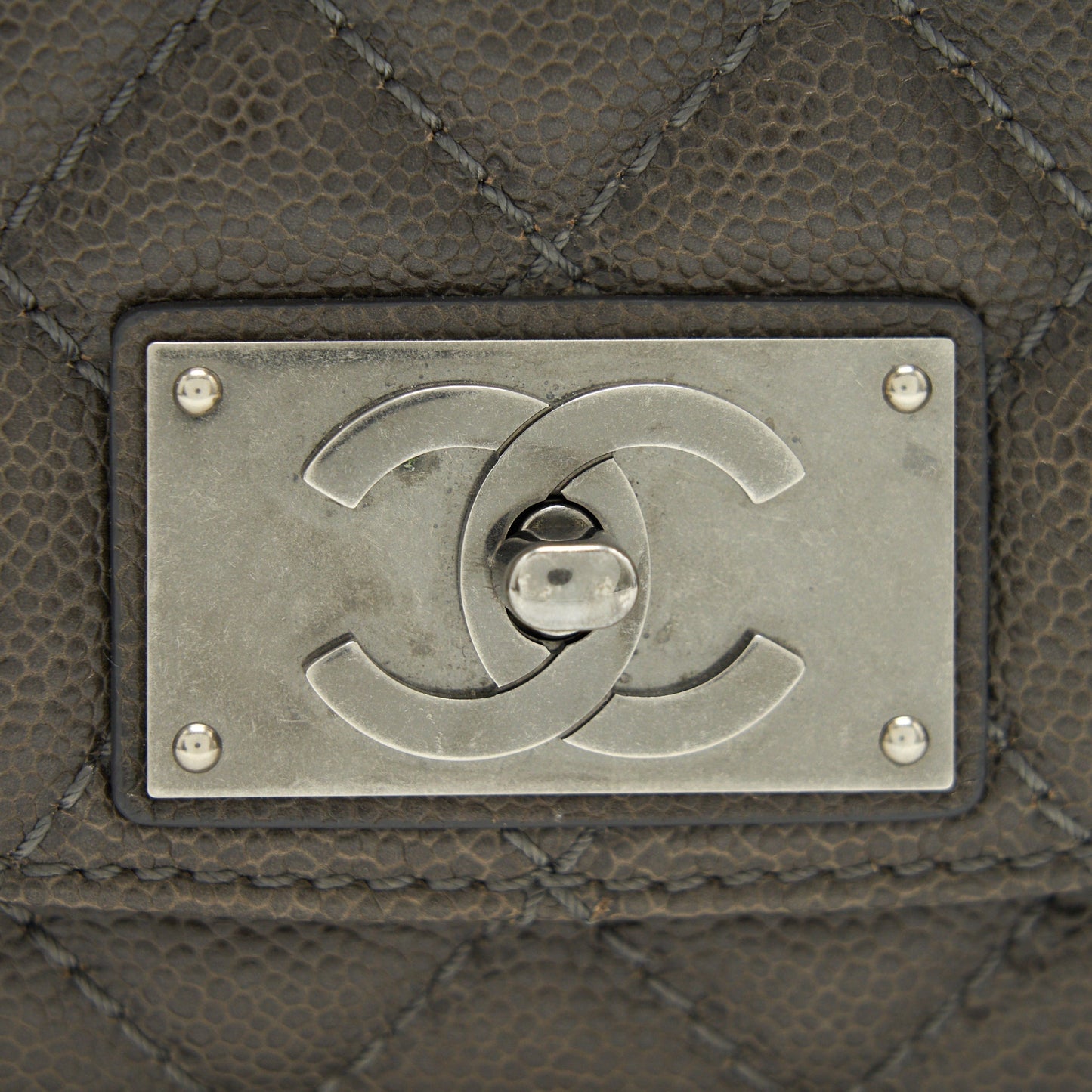 Chanel Seasonal Jumbo Caviar Flap Bag Grey with Ruthenium Hardware