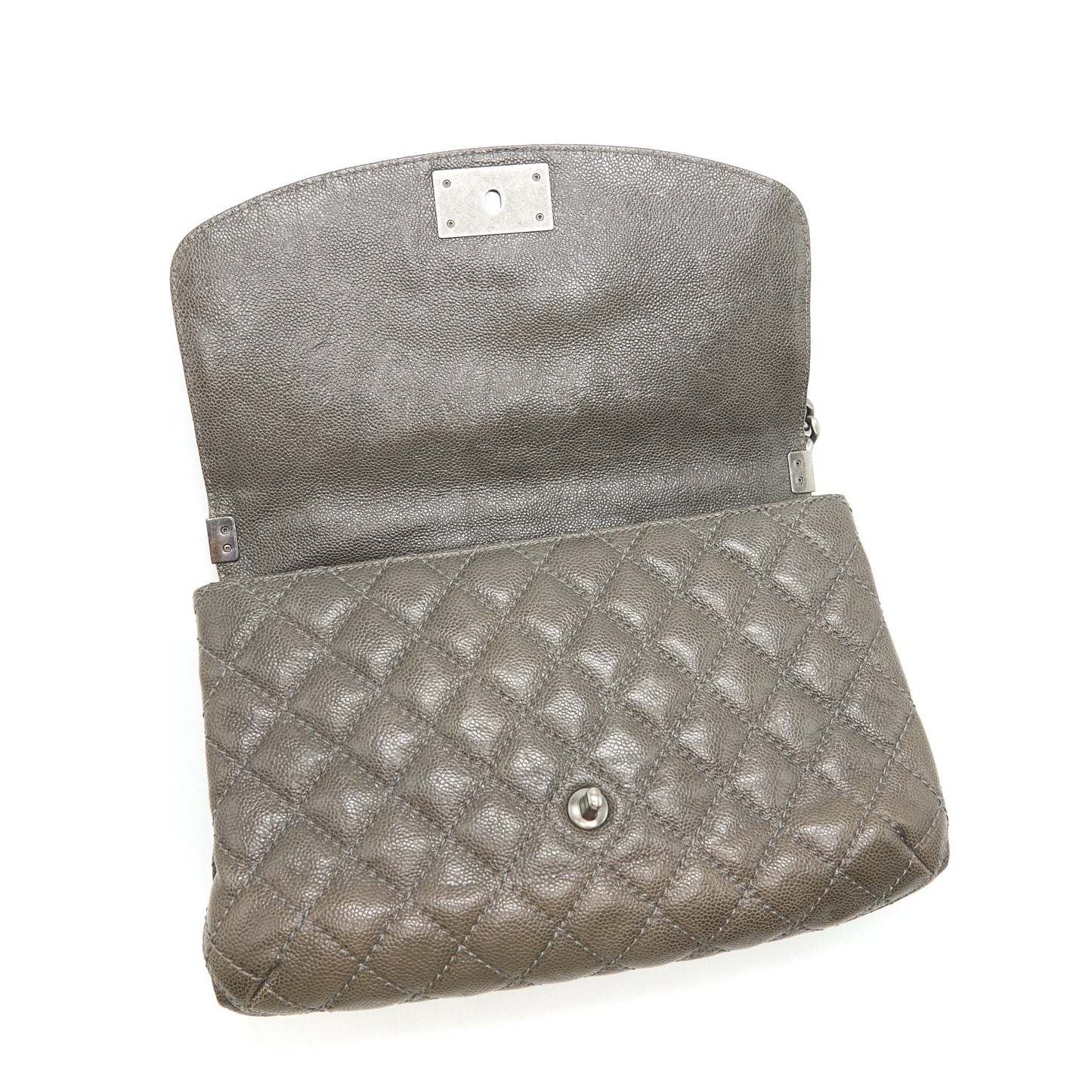 Chanel Seasonal Jumbo Caviar Flap Bag Grey with Ruthenium Hardware