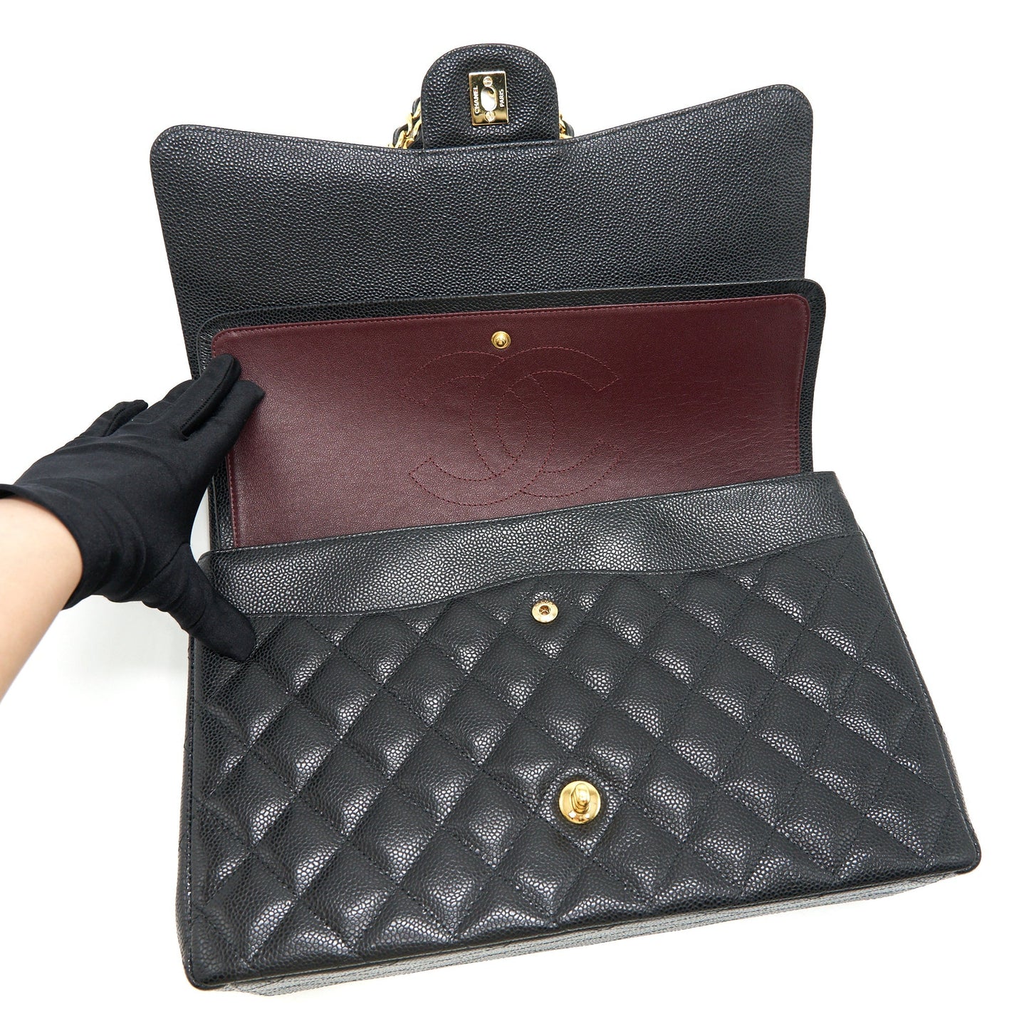 Chanel Maxi Classic double Flap Black Caviar GHW