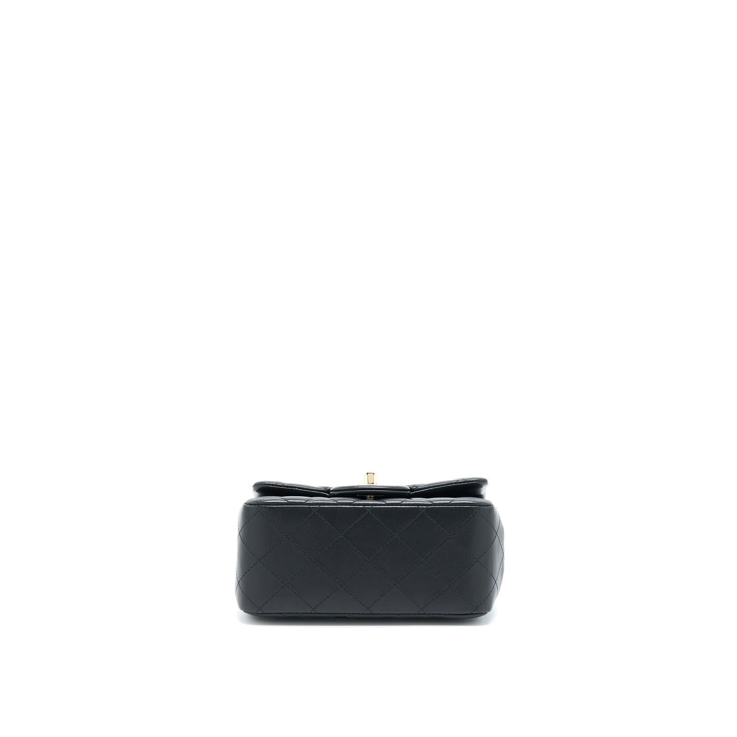 Chanel Classic Mini Square Flap Bag Lambskin Black LGHW (Microchip)