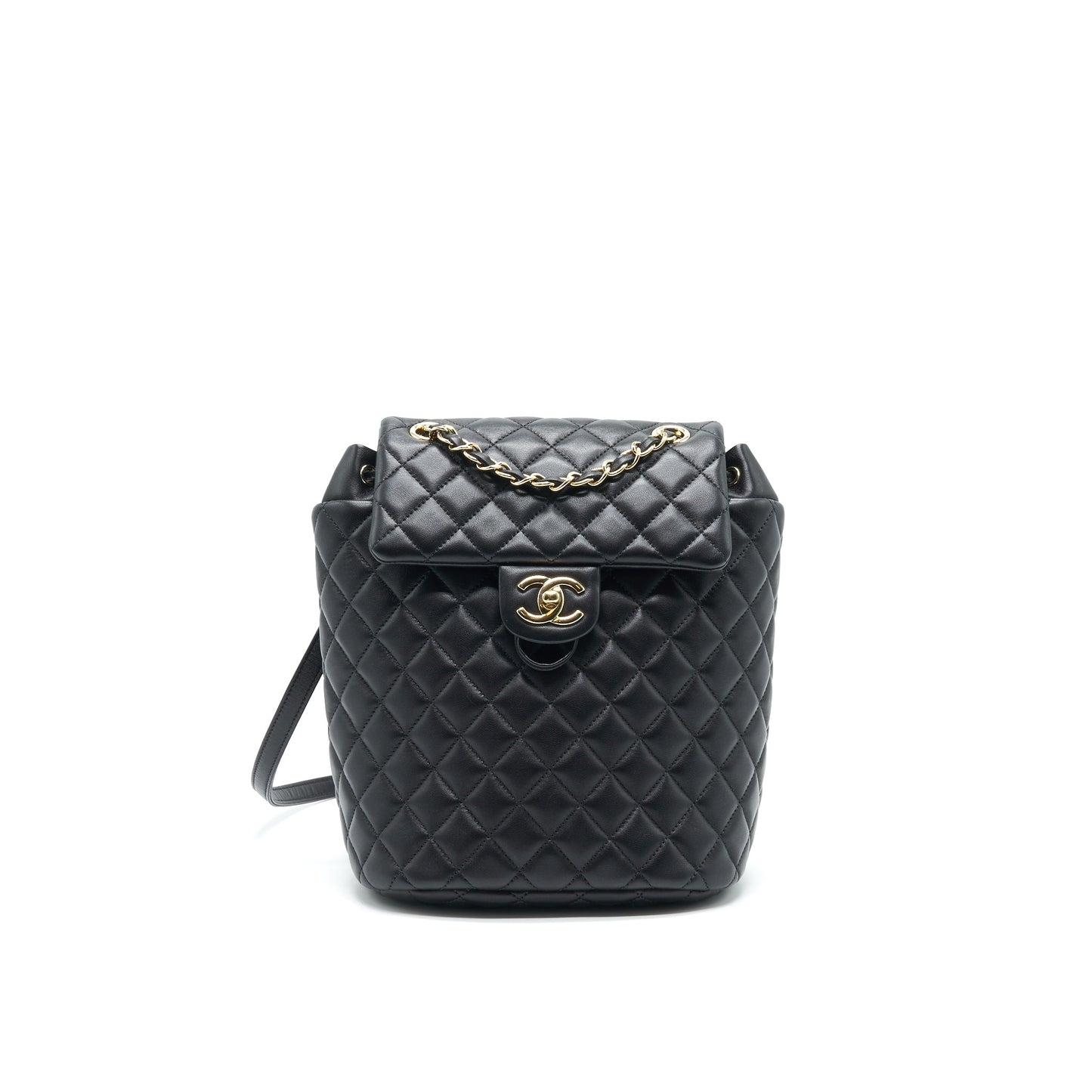 CHANEL QUILTED LAMBSKIN URBAN SPIRIT BACKPACK BLACK GHW