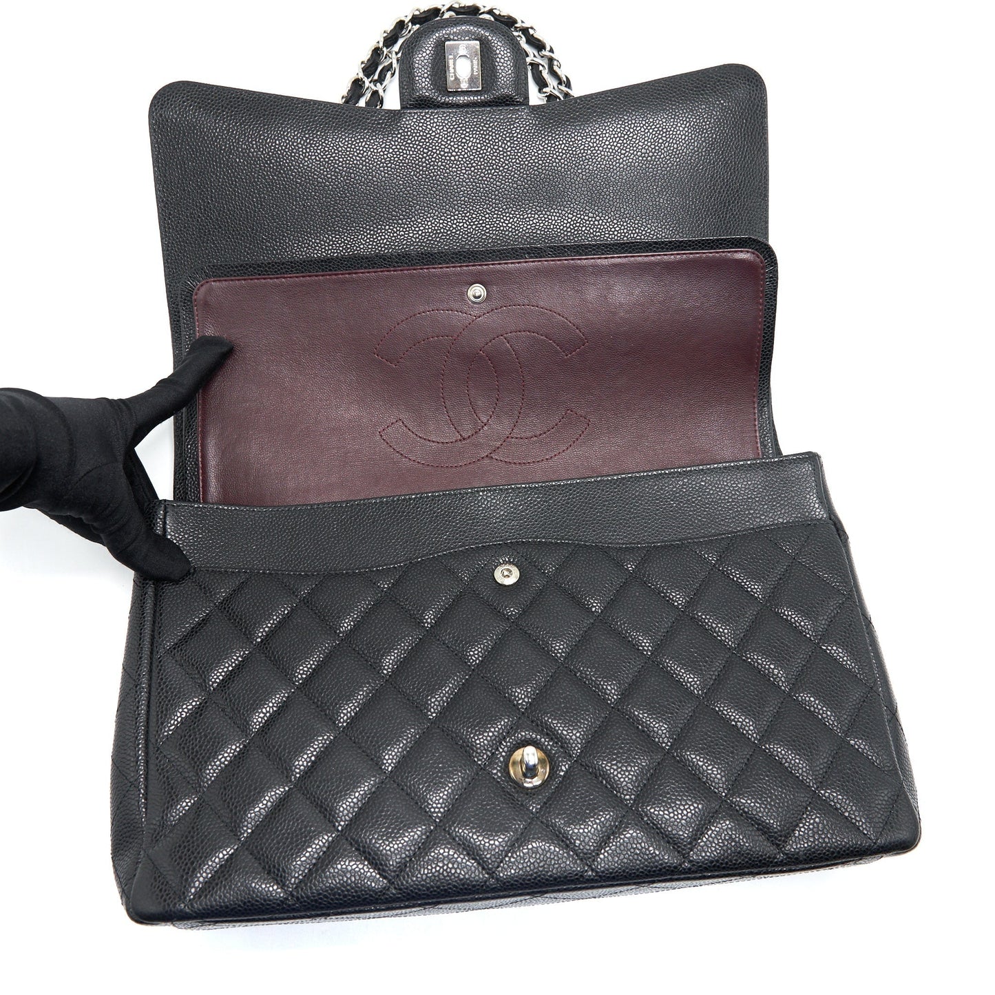 Chanel Maxi Flap Bag Caviar Black SHW