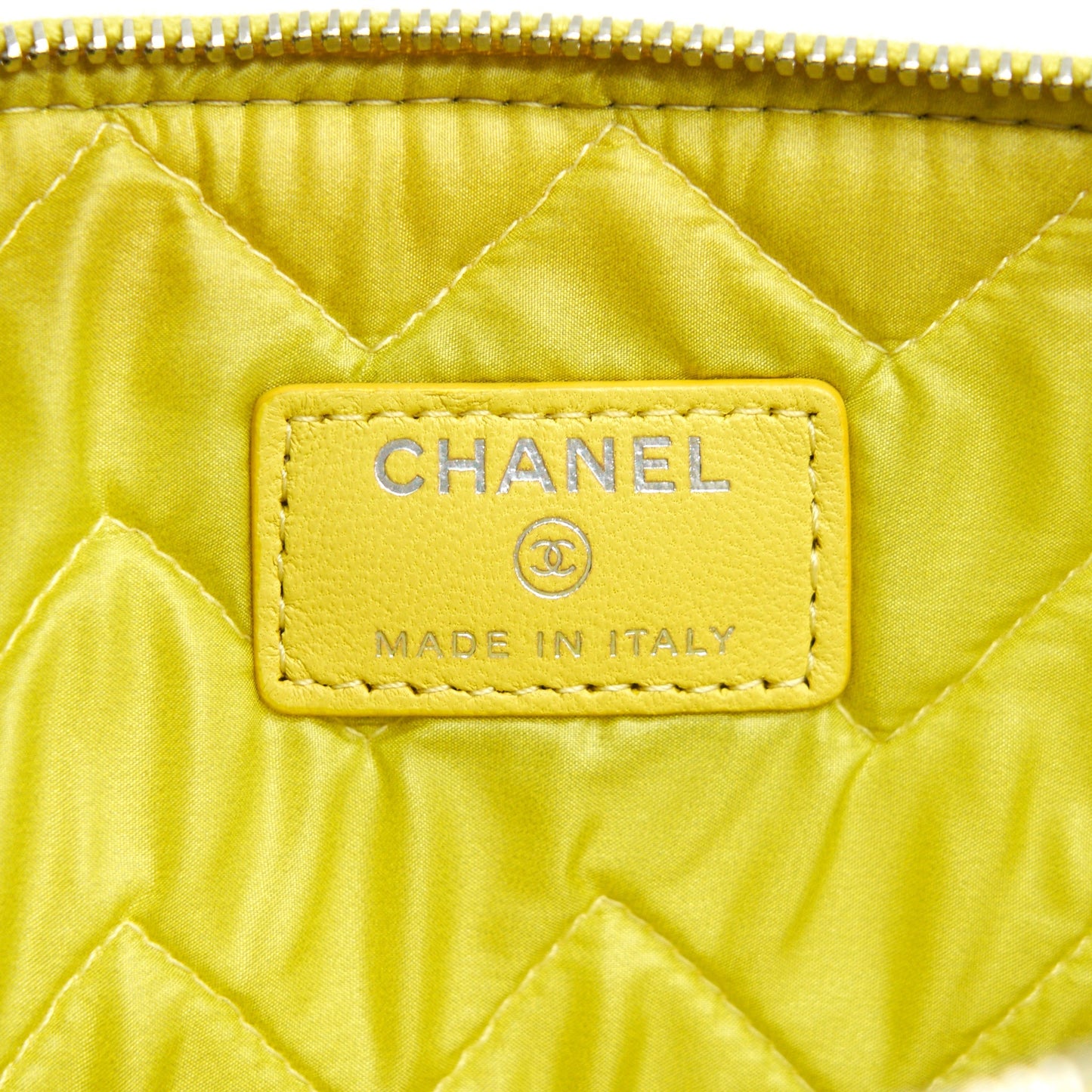 CHANEL CHEVRON CLUTCH BAG IN YELLOW SHW