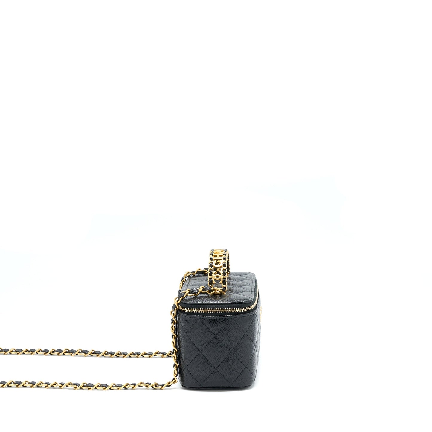 Chanel Letter Top Handle Long Vanity Caviar Black GHW