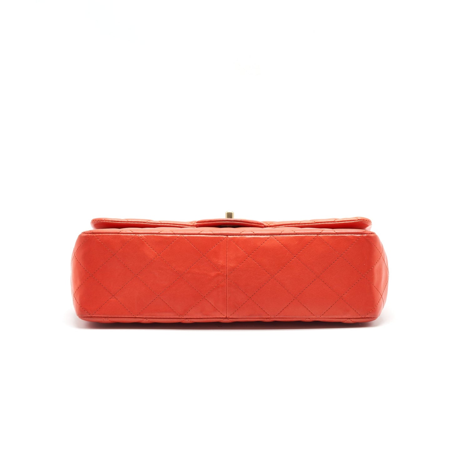 CHANEL CLASSIC SINGLE FLAP JUMBO BAG ORANGE LAMBSKIN GHW