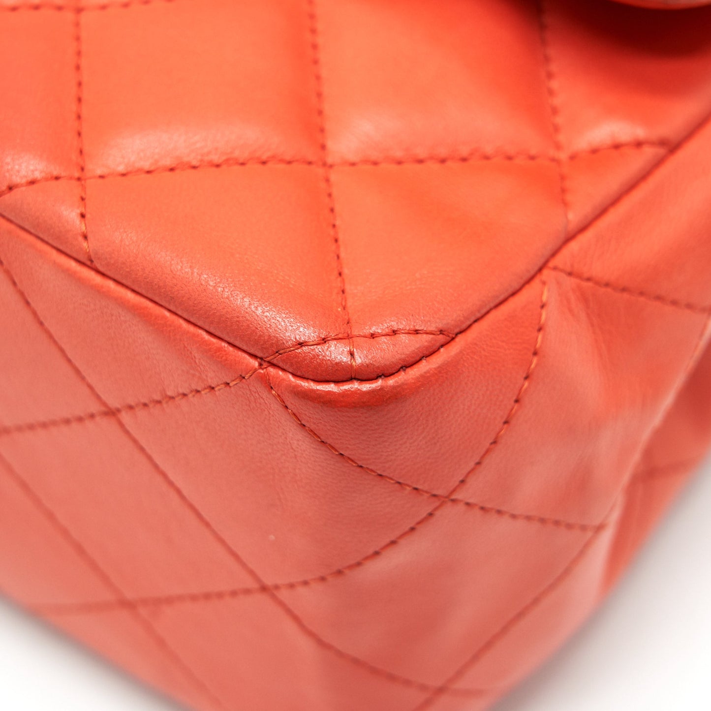 CHANEL CLASSIC SINGLE FLAP JUMBO BAG ORANGE LAMBSKIN GHW