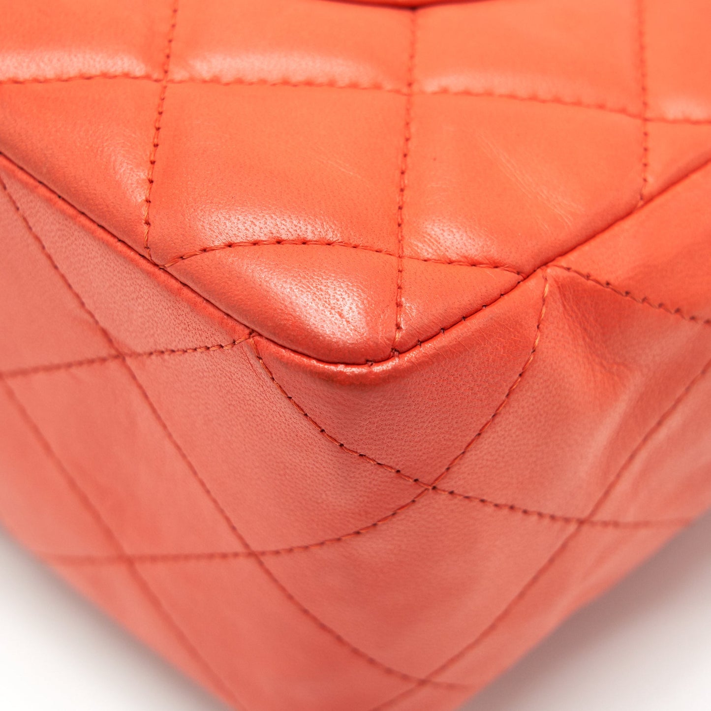 CHANEL CLASSIC SINGLE FLAP JUMBO BAG ORANGE LAMBSKIN GHW