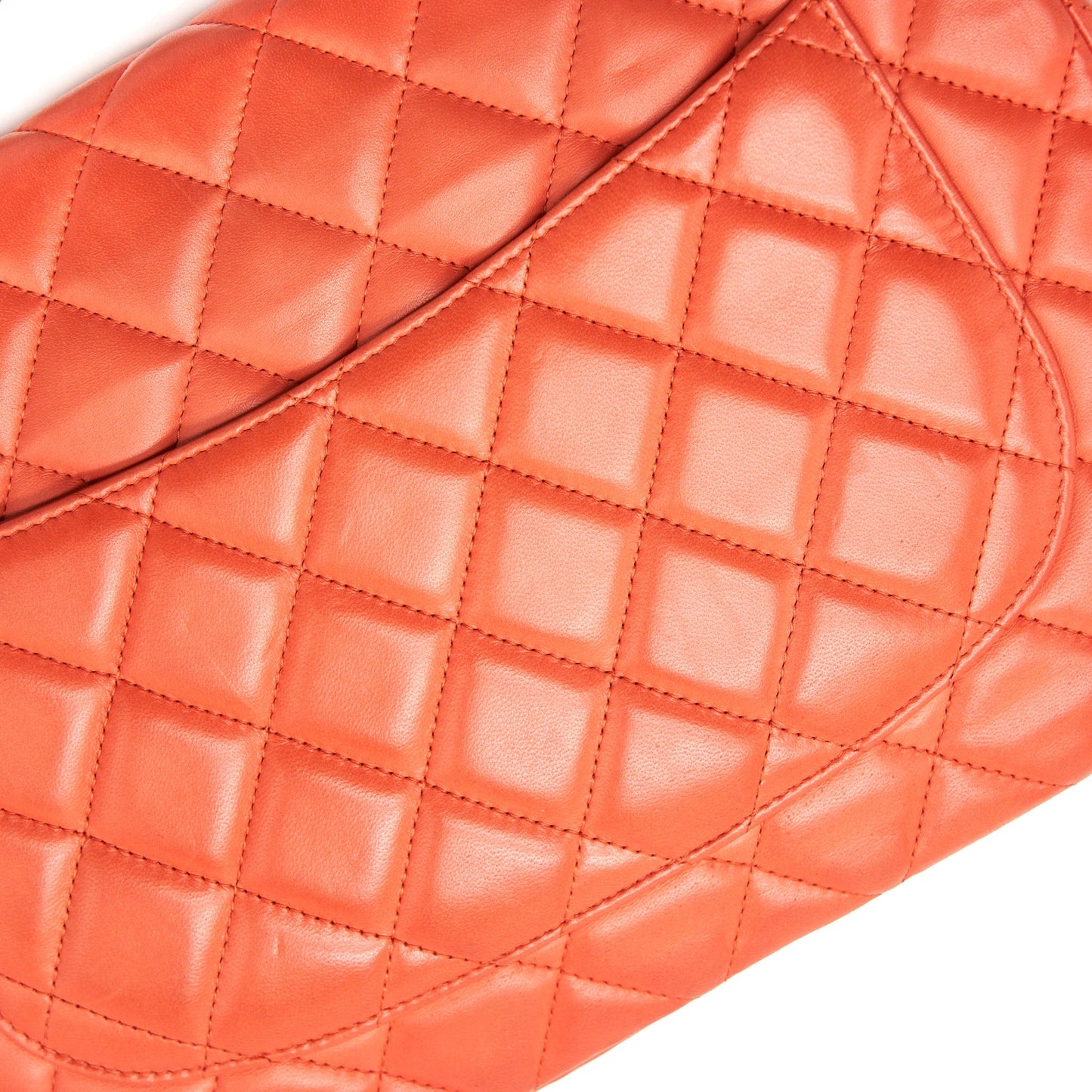 CHANEL CLASSIC SINGLE FLAP JUMBO BAG ORANGE LAMBSKIN GHW