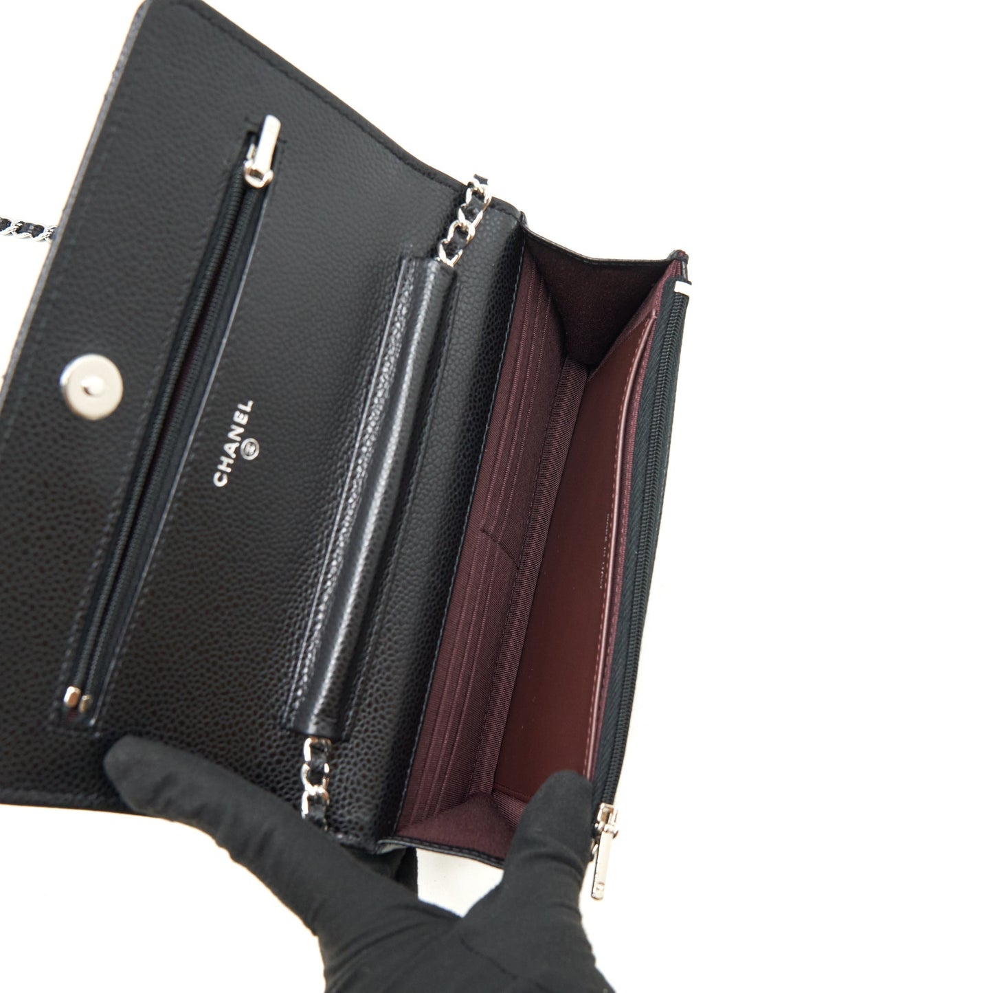 Chanel Classic Wallet On Chain Caviar Black SHW