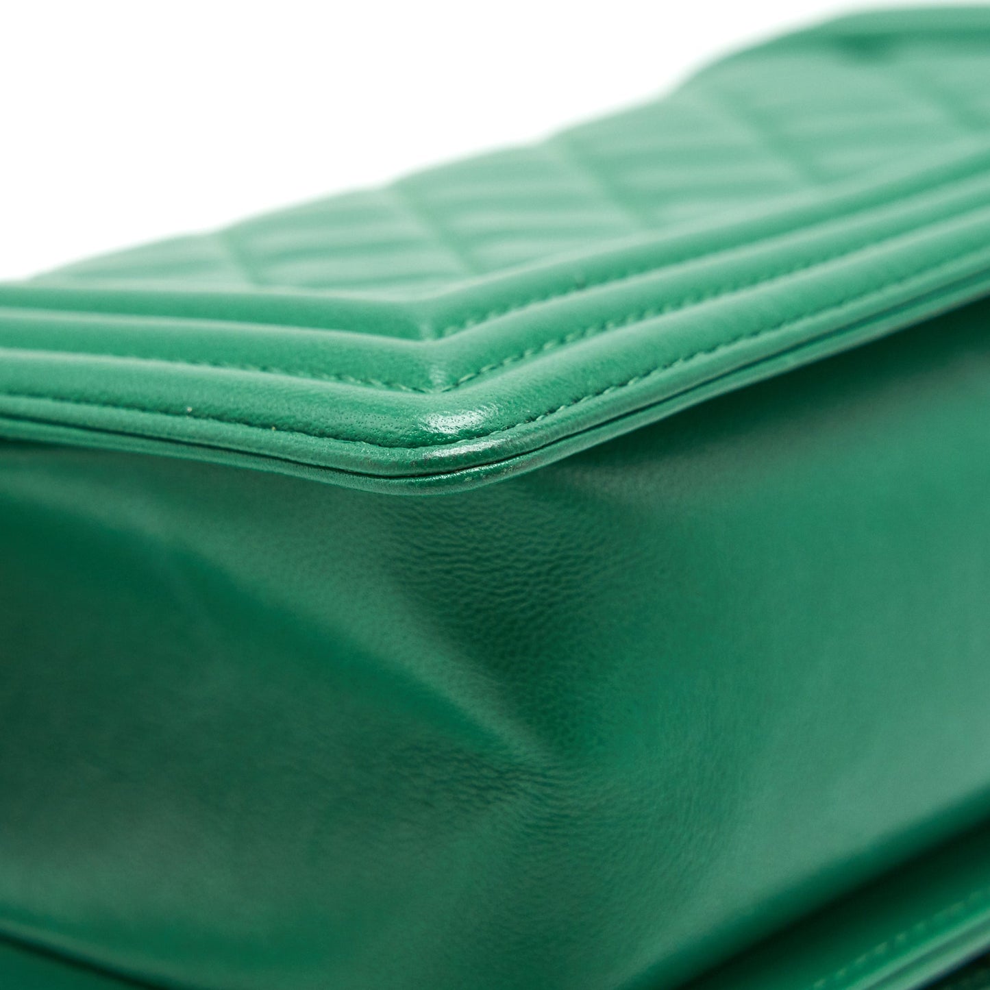 Chanel Small Boy Bag Lambskin Green LGHW