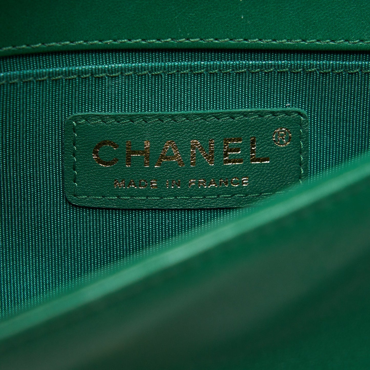 Chanel Small Boy Bag Lambskin Green LGHW