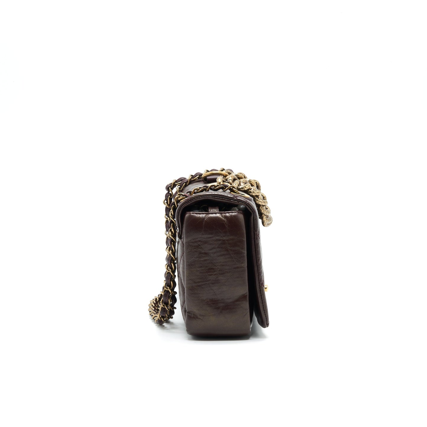 Chanel Calfskin Flap Bag with Chain Burgundy GHW