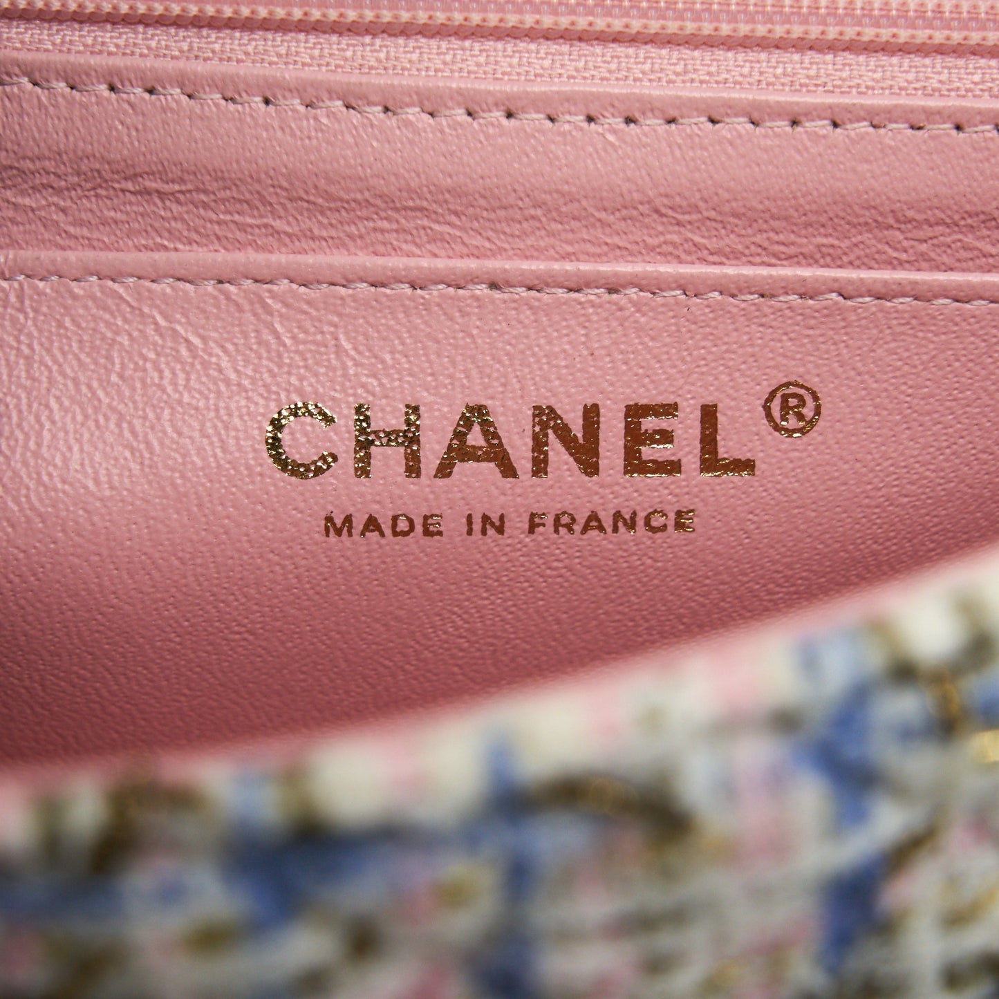 Chanel rectangular mini flap Bag tweed multicolour LGHW