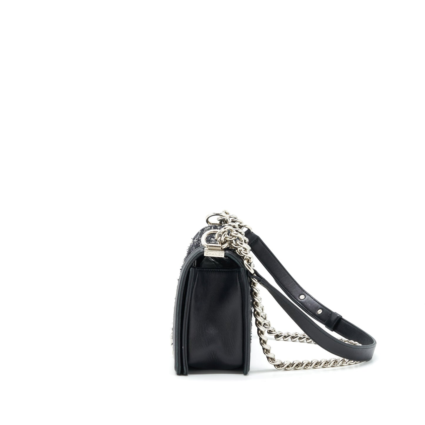 Chanel Boy Medium Tweed/Lambskin Black SHW