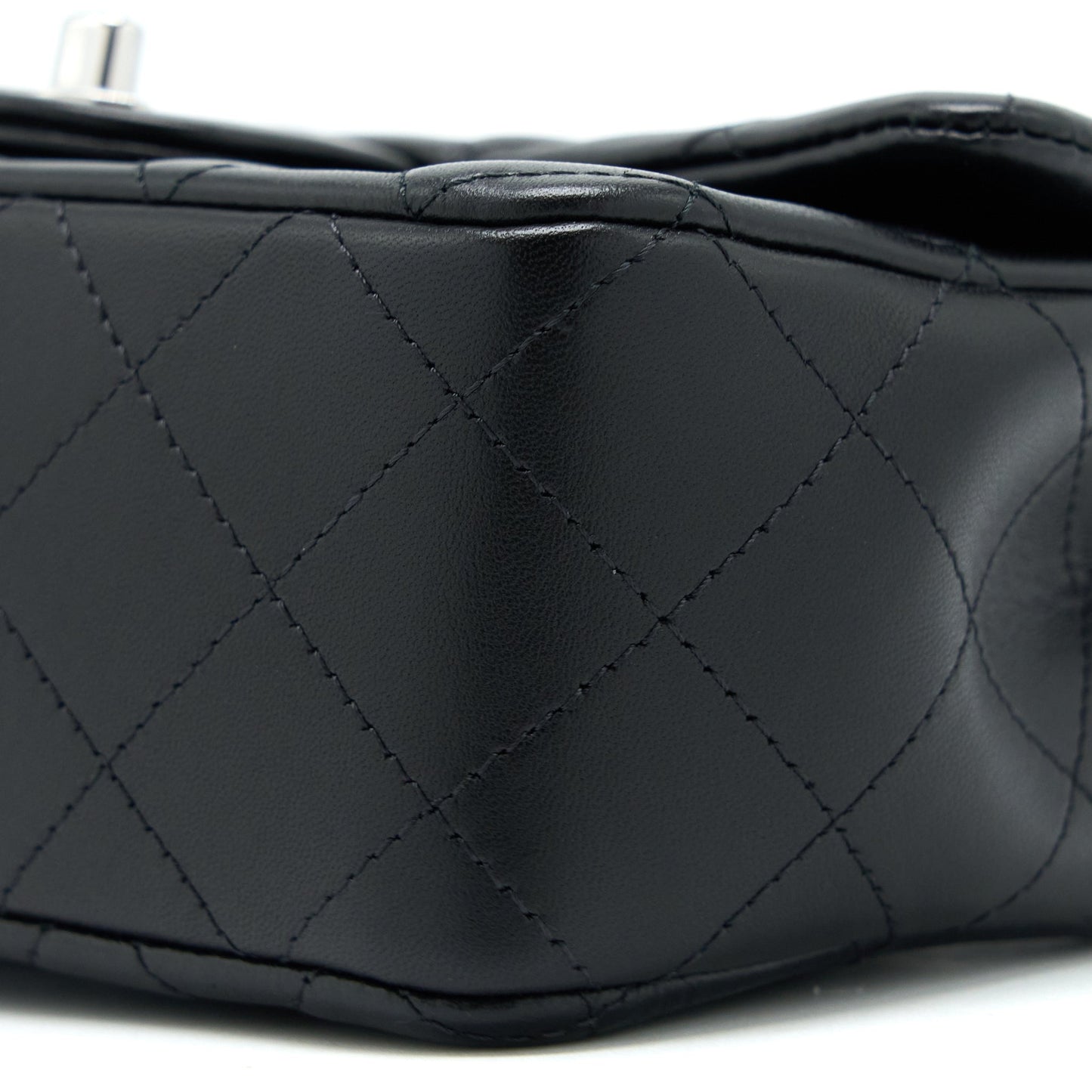 Chanel Mini Rectangular Lambskin Black SHW(Microchip)
