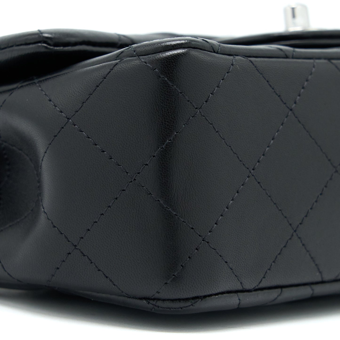 Chanel Mini Rectangular Lambskin Black SHW(Microchip)