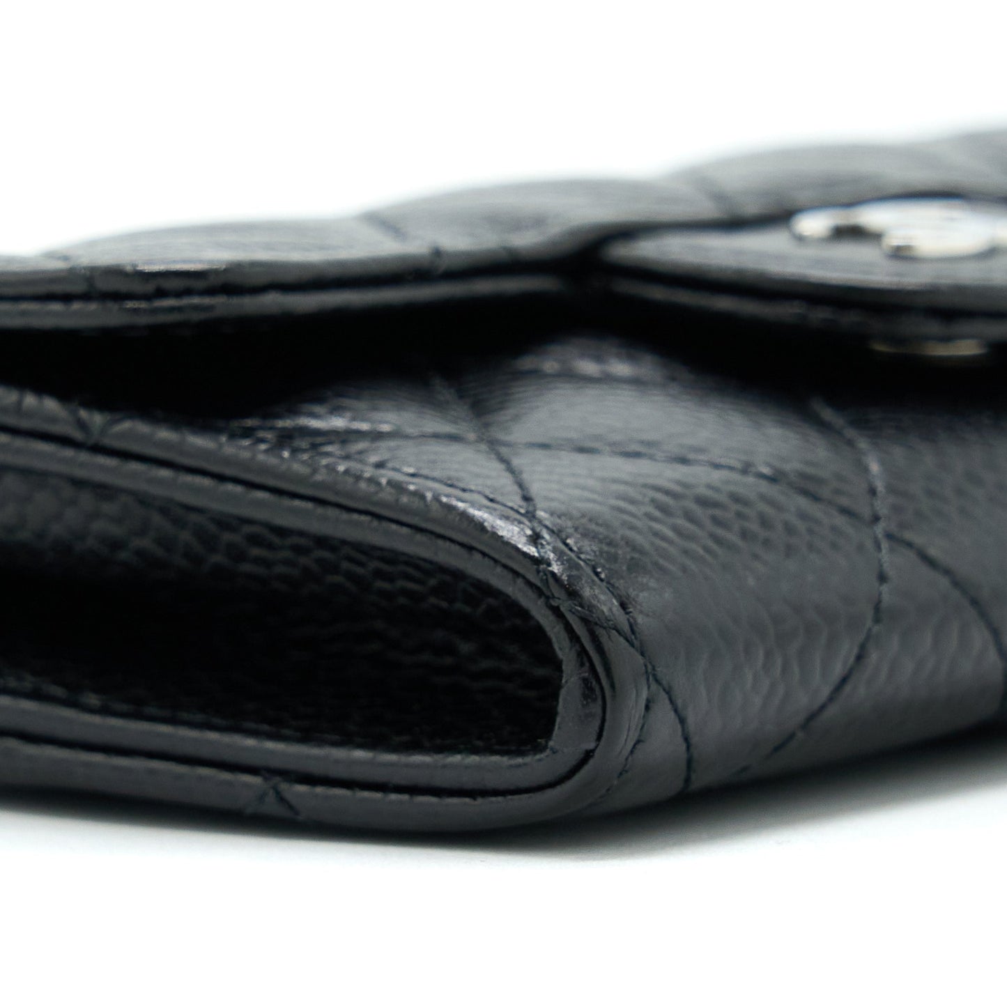 Chanel Classic Flap Card Holder Caviar Black SHW
