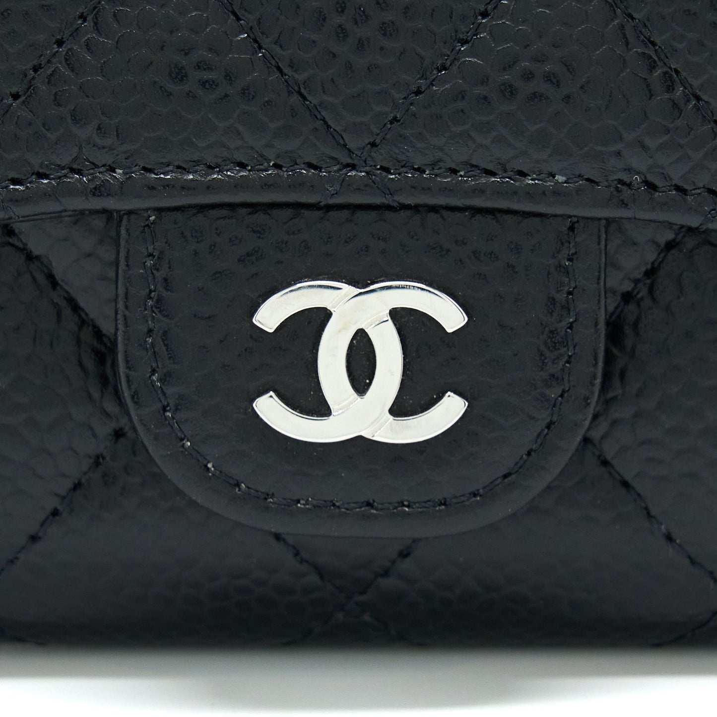 Chanel Classic Flap Card Holder Caviar Black SHW