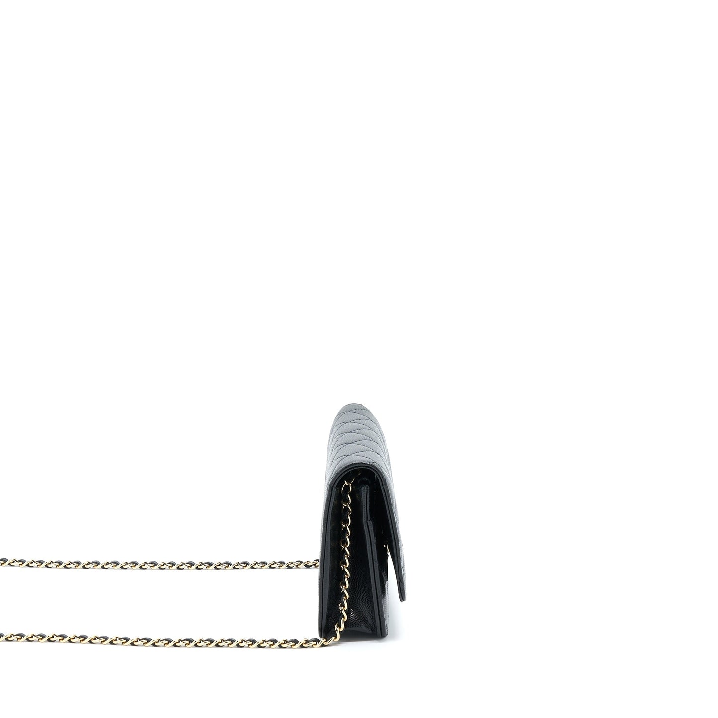 Chanel 22S Wallet On Chains With Detail CC Logo Caviar Black LGHW