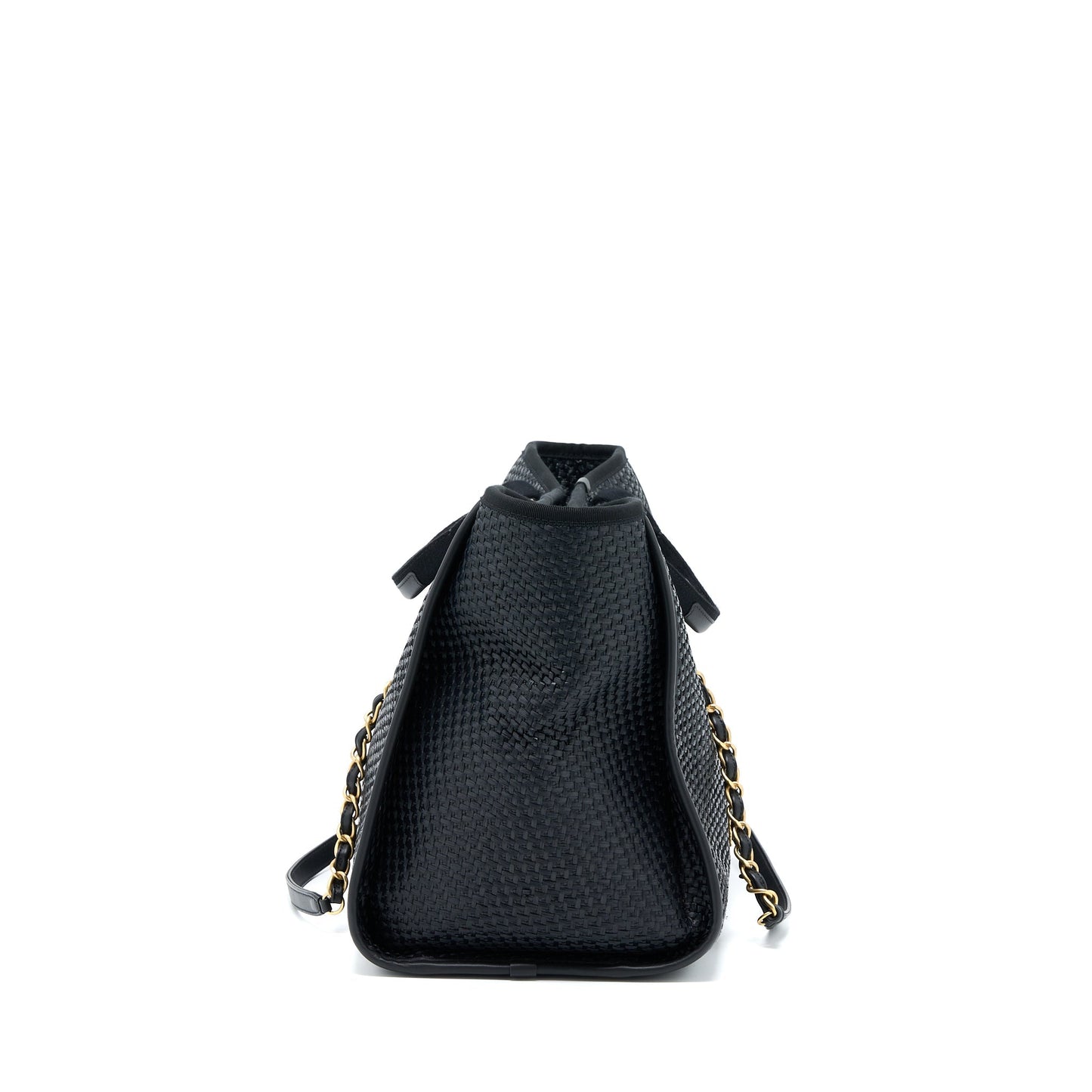 Chanel Black Raffia Deauville Tote Bag GHW