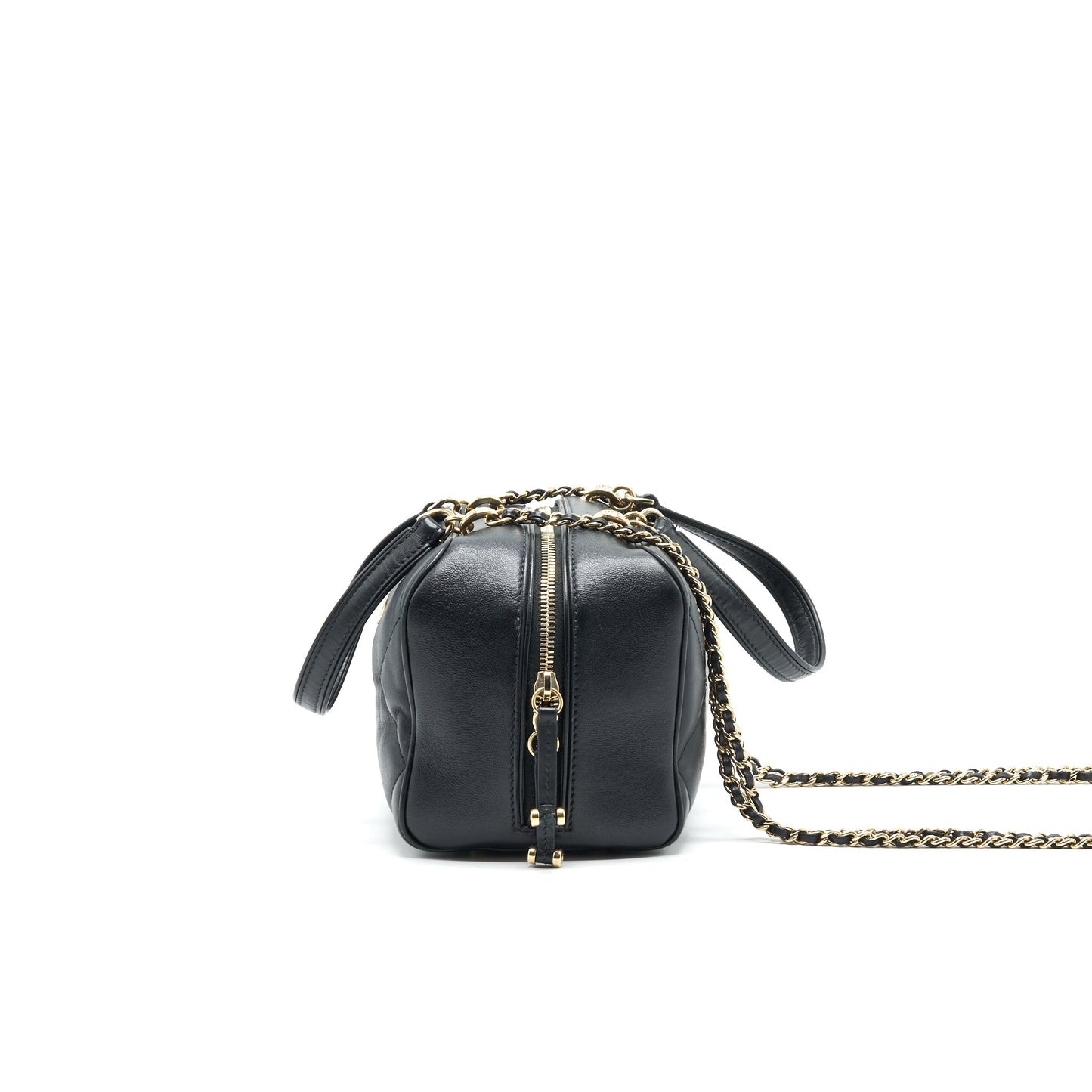 Chanel Black Lambskin Bowling Bag GHW